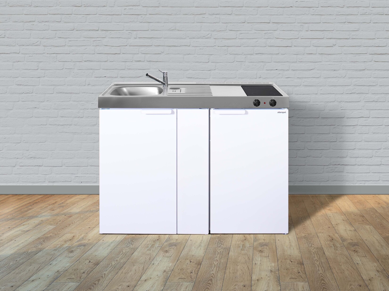 Stengel Küchen Kitchenline MK 120 weiß - Glaskeramikkochfeld rechts