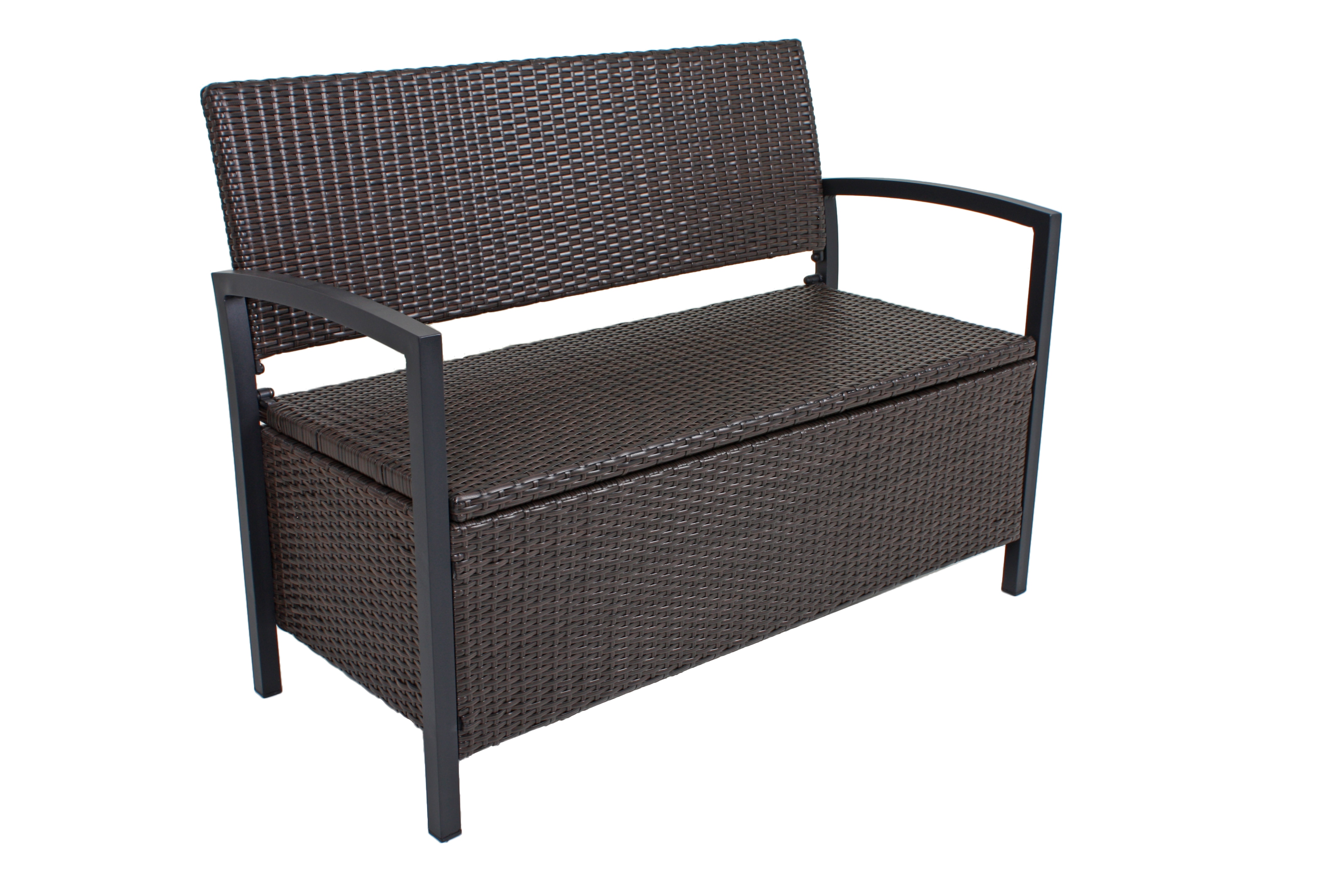 Garden Pleasure Parkbank Ferrara mit Staufach, Coffee - Bild 1