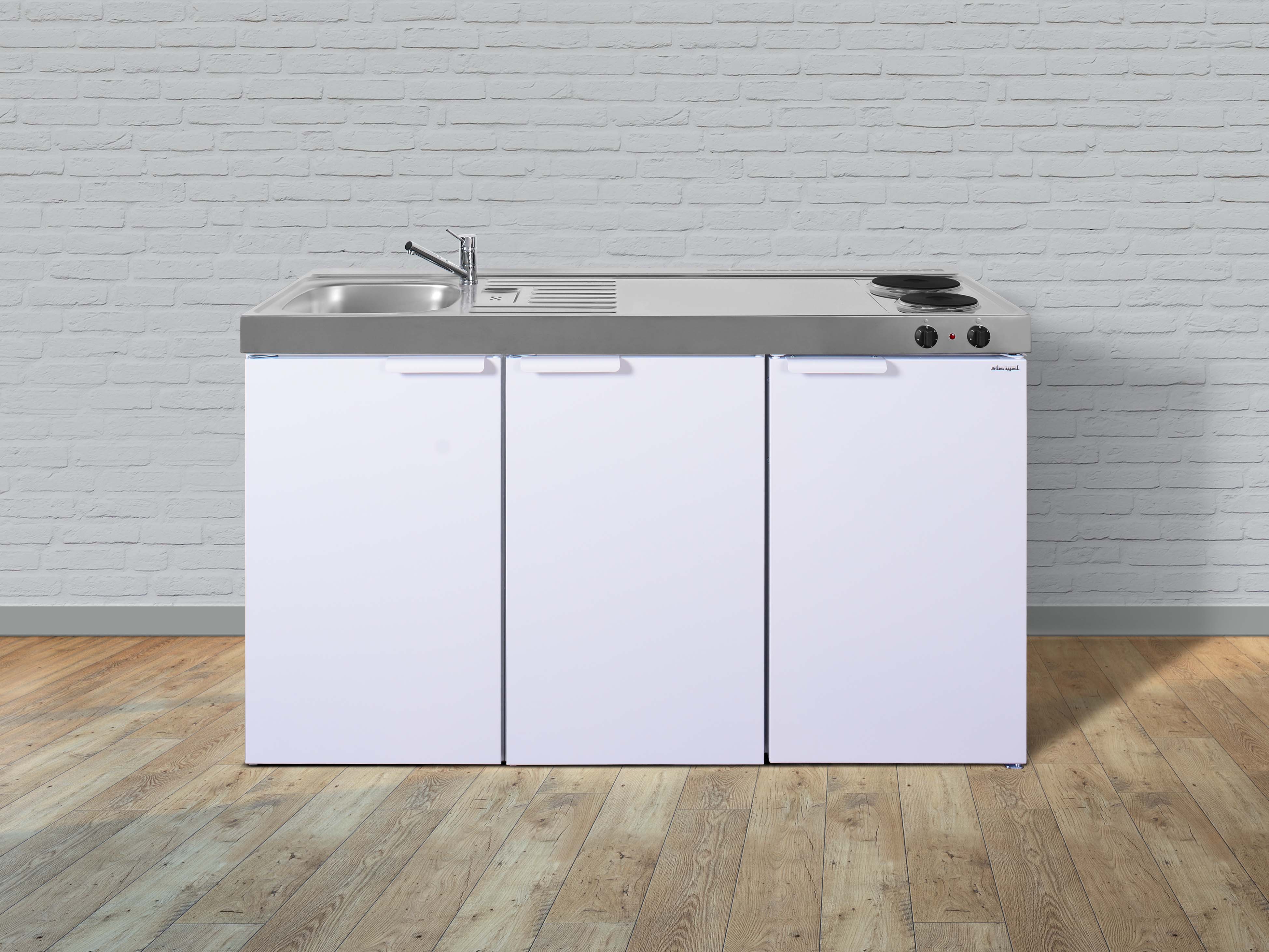 Stengel Küchen Kitchenline MK 150 weiß - Elektrokochfeld links