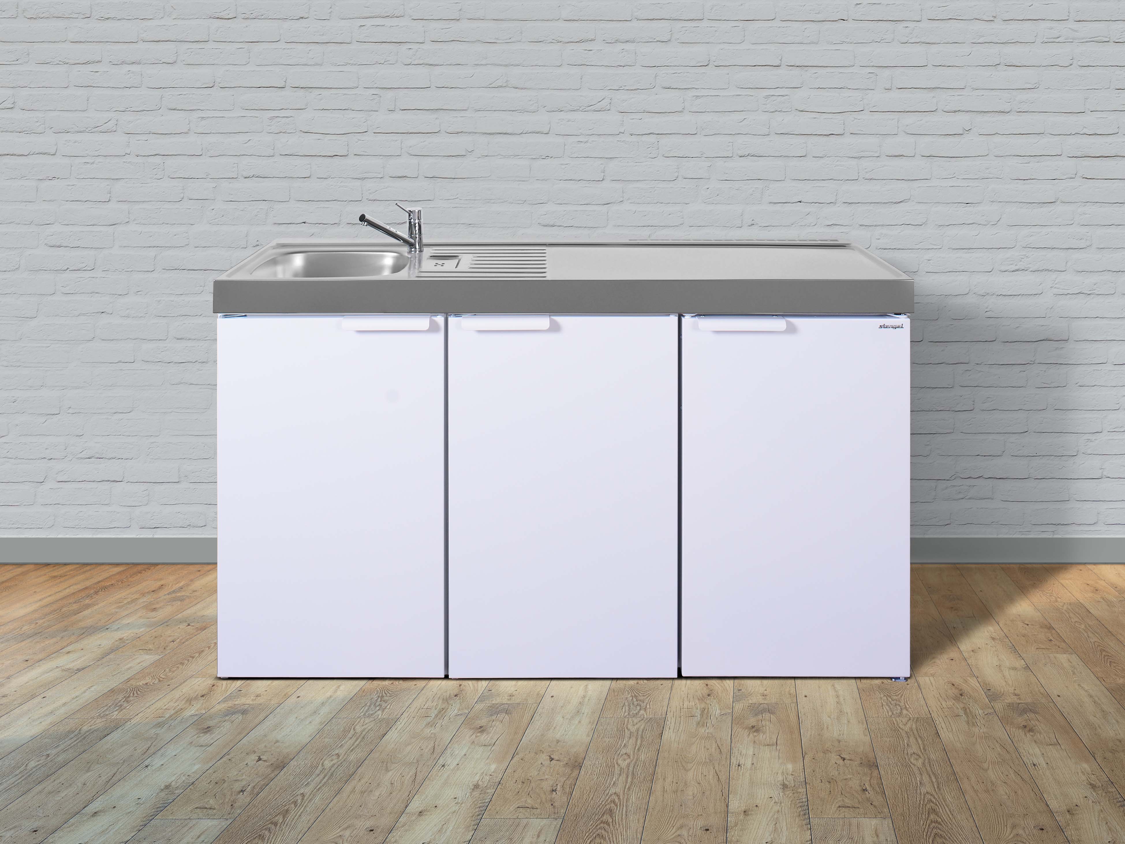 Stengel K&uuml;chen Kitchenline MK 150 wei&szlig; - ohne Kochfeld rechts, Becken links - Bild 1