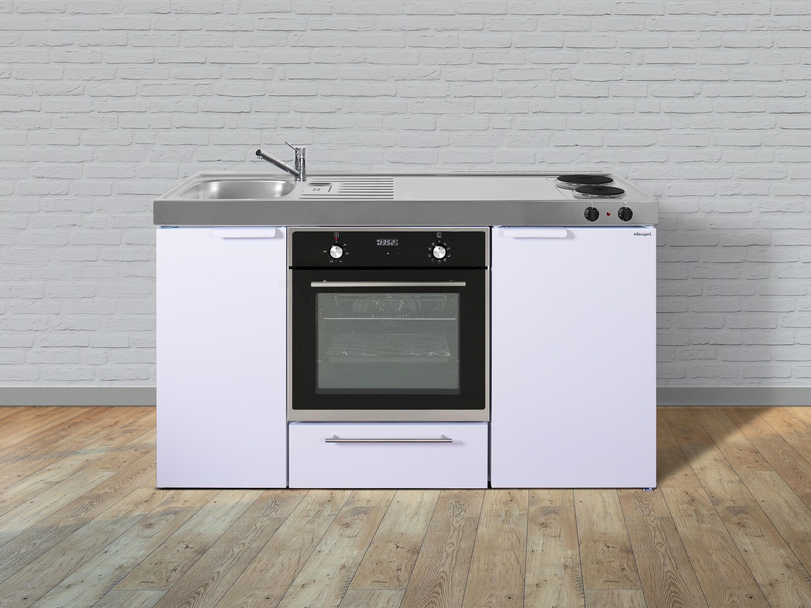 Stengel Küchen Kitchenline MKB 150 weiß - Elektrokochfeld rechts