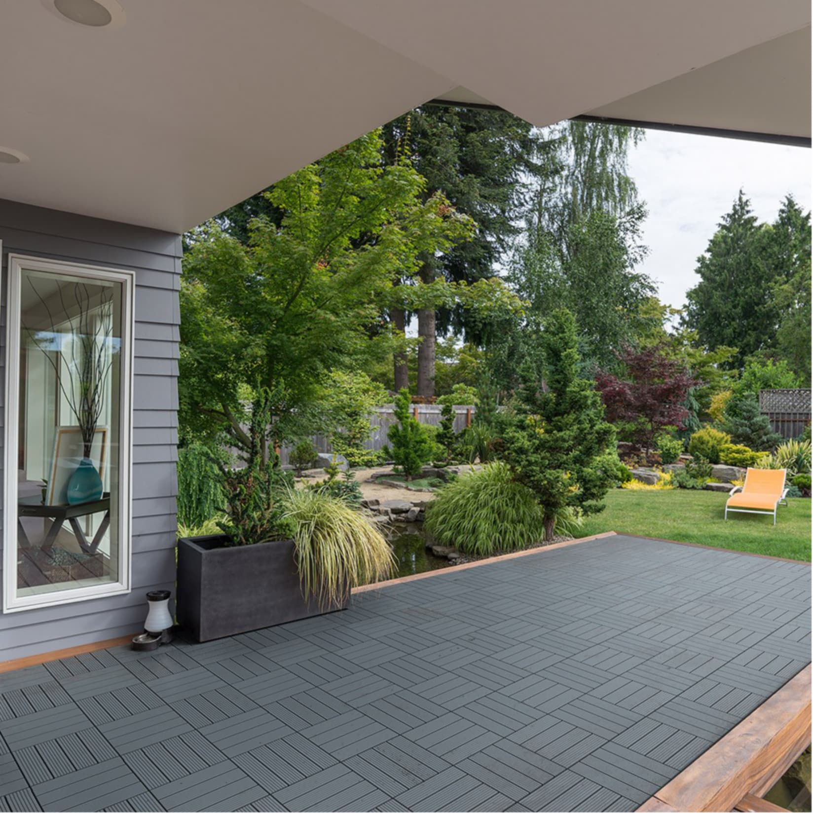 Home Deluxe WPC Bavaro Terrassenfliesen, 11 Stck., 30x30 cm, 1m&sup2;, anthrazit - Bild 1