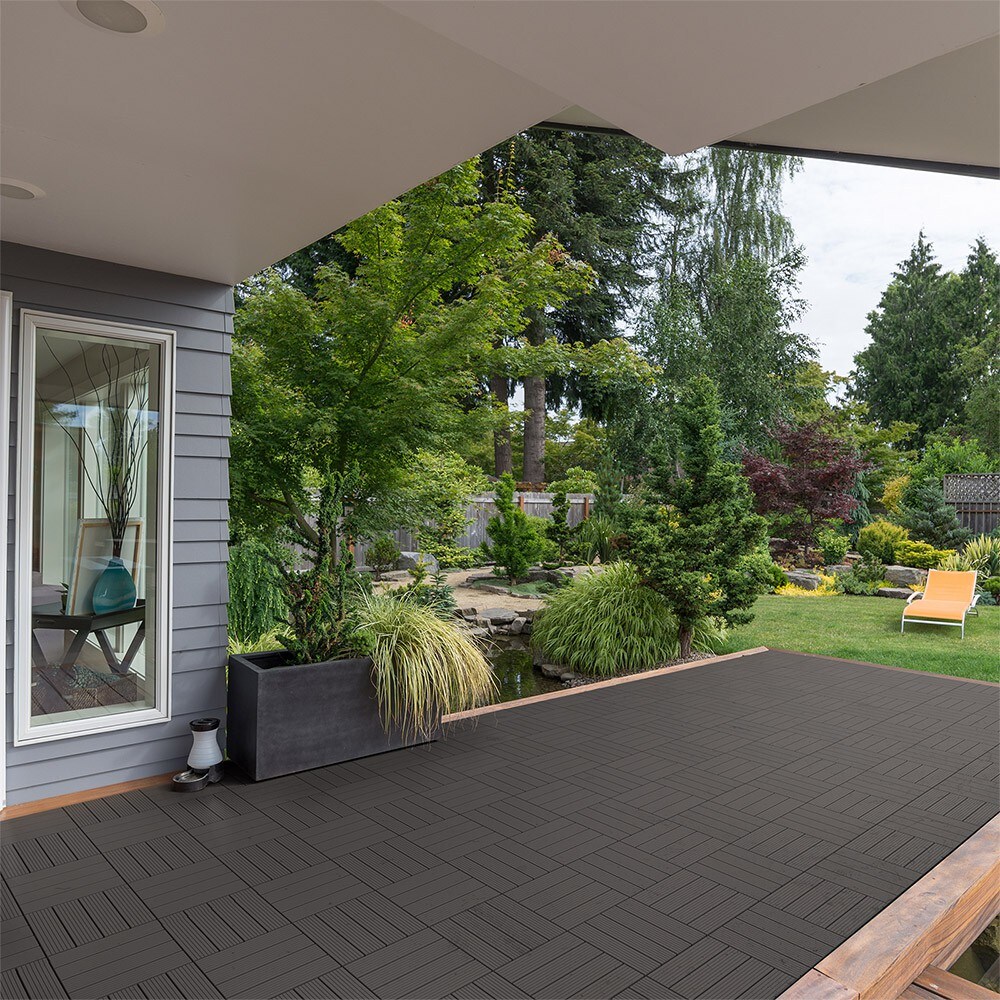 Home Deluxe WPC Bavaro Terrassenfliesen, 99 Stck., 30x30cm, 9m², dunkelbraun | 04058166031778