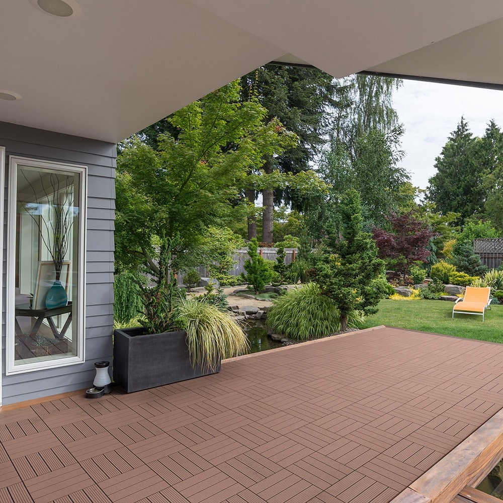 Home Deluxe WPC Bavaro Terrassenfliesen, 33 Stck., 30x30cm, 3m&sup2;, hellbraun - Bild 1
