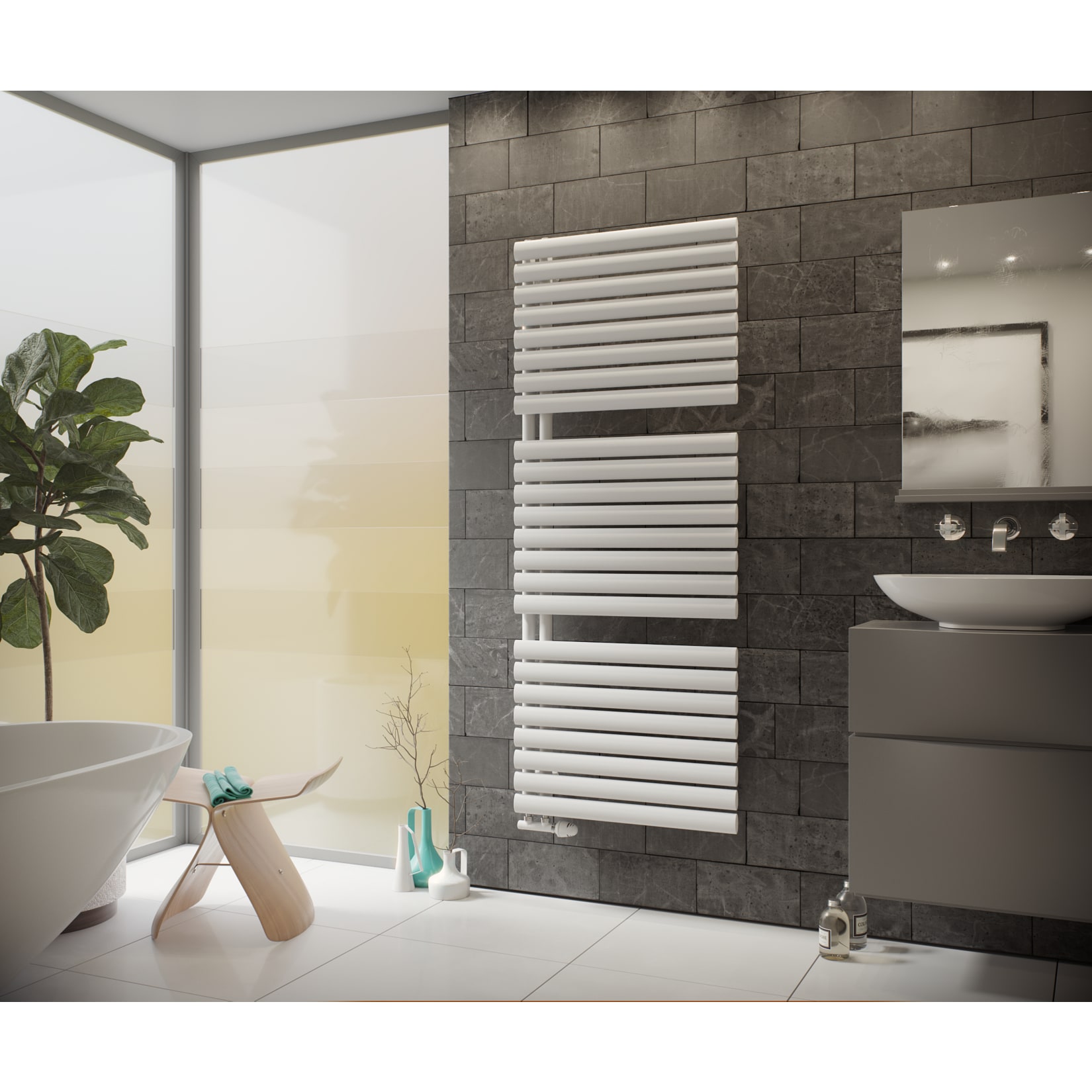 Ximax Fortuna-Open Designheizk&ouml;rper B 50 x H 81,6 x T 8 cm wei&szlig; - Bild 1