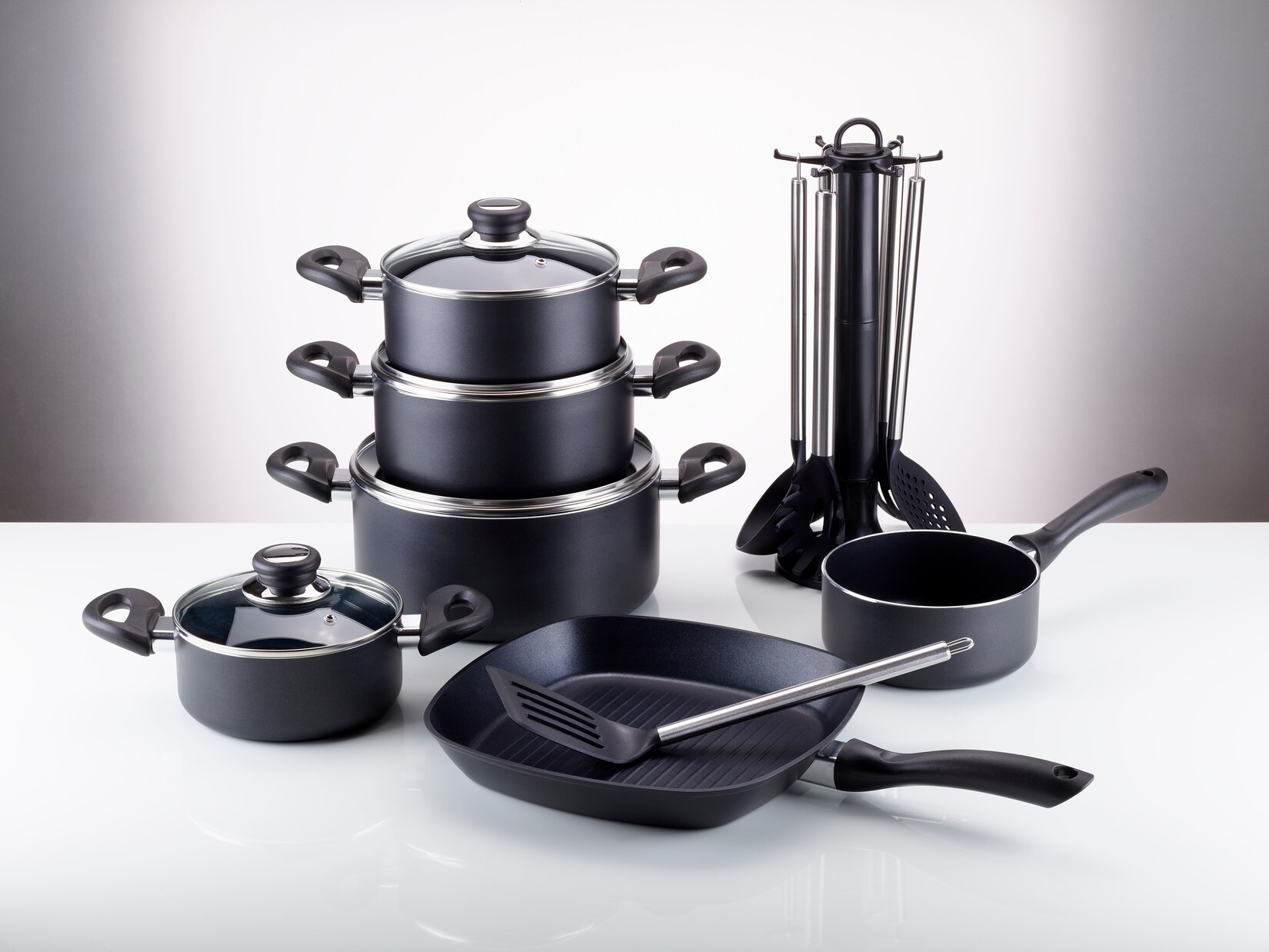 Aluguss-Topfset 17tlg. schwarz | 04006776068660