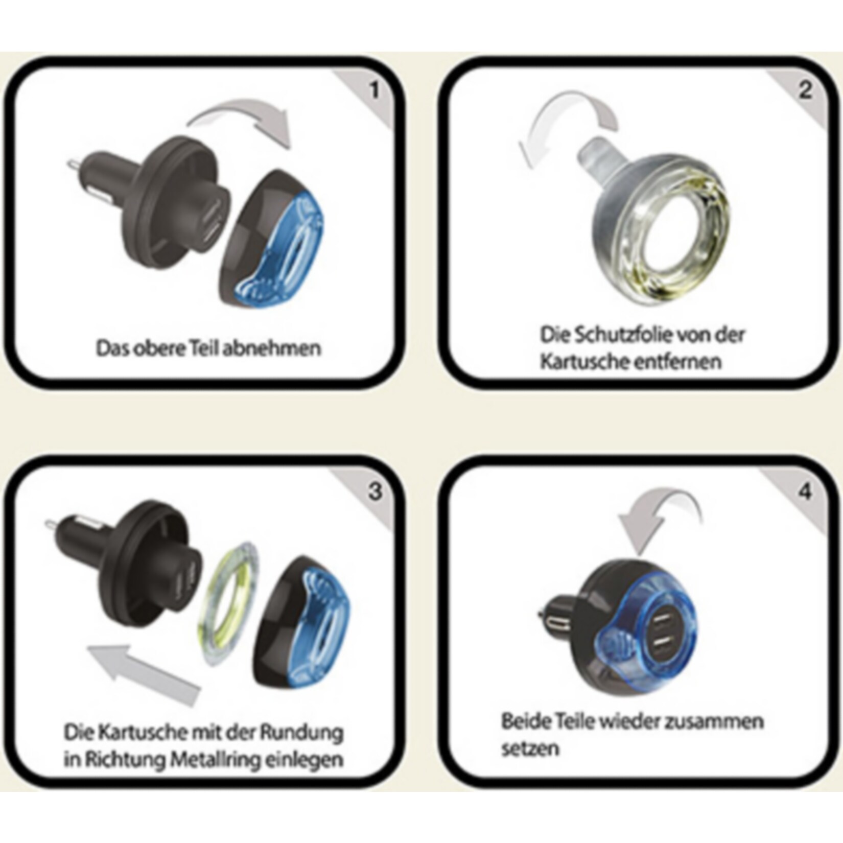 Fresh Tech Nachf&uuml;llpack f&uuml;r Dual USB Ladeger&auml;t / Lufterfrischer - Bild 1