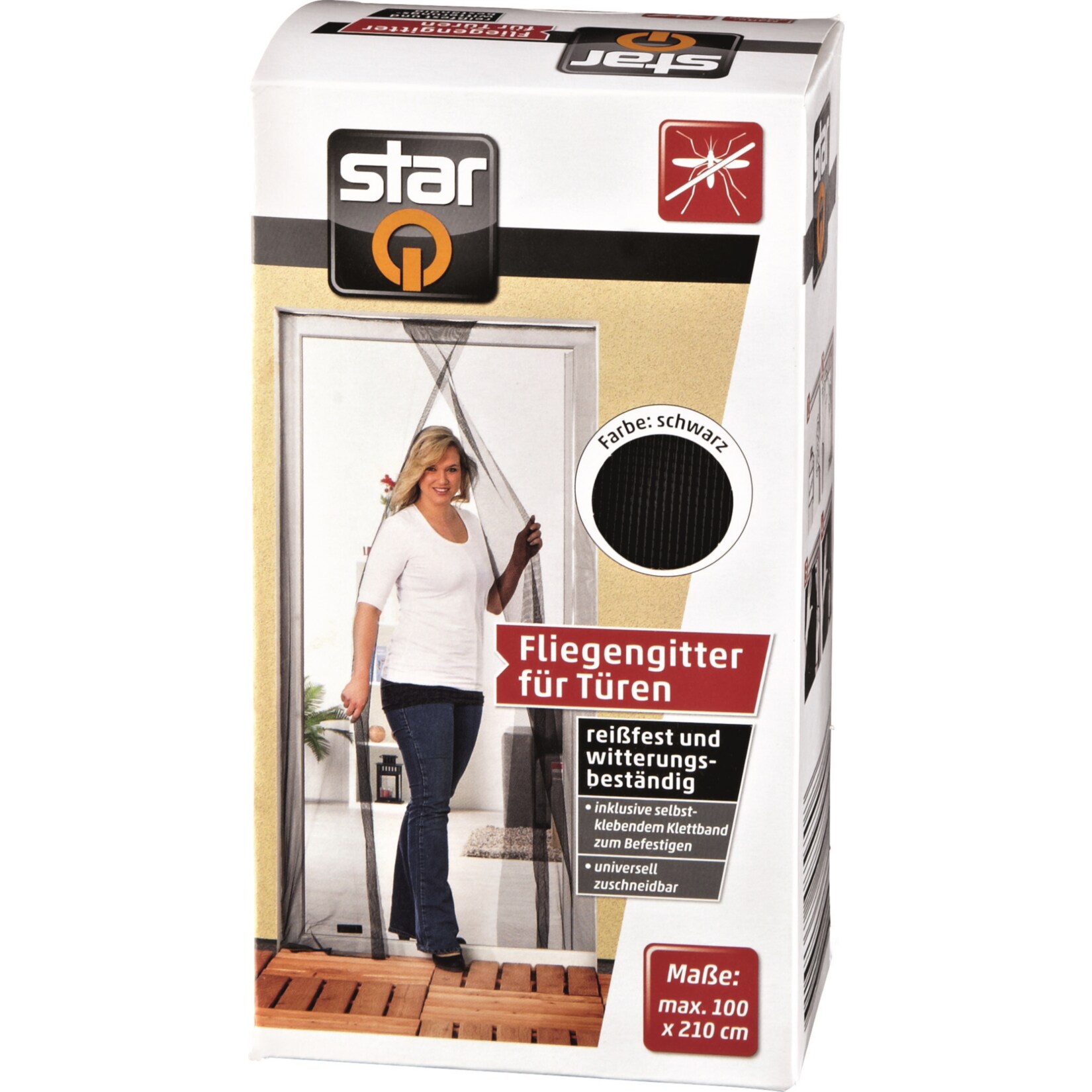 Star Q Fliegengitter f&uuml;r T&uuml;ren Schwarz - Bild 1