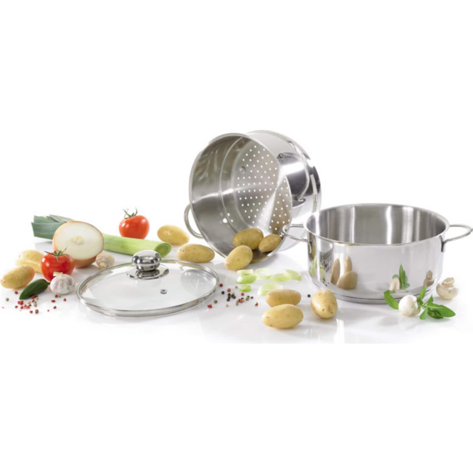 Kartoffeld&auml;mpfer 16 cm Edelstahl - Bild 1