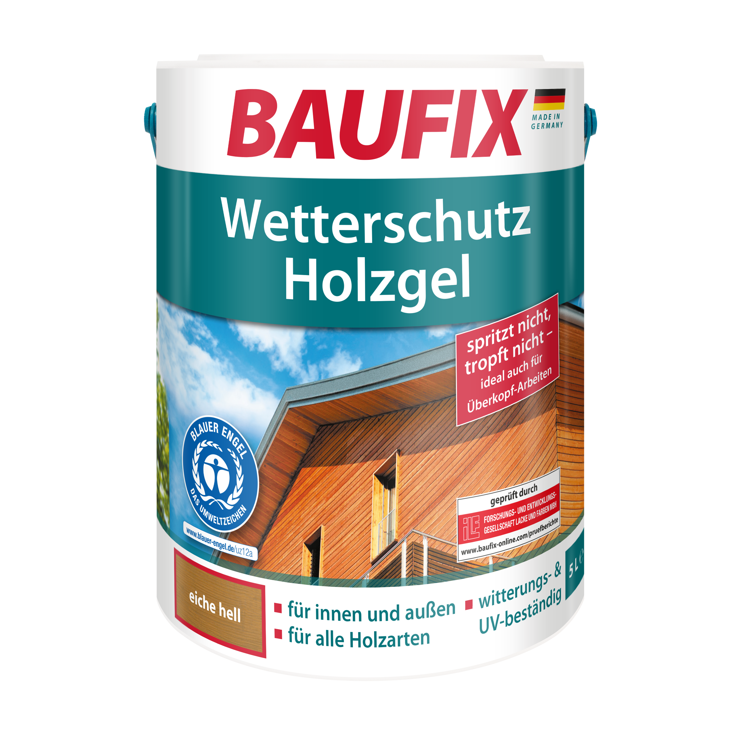 BAUFIX Wetterschutz-Holzgel tannengr&uuml;n, 5 Liter - Bild 1