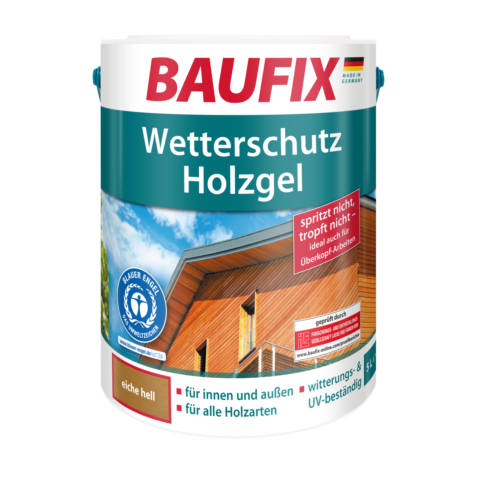 BAUFIX Wetterschutz-Holzgel tannengrün, 5 Liter | 04014505051265