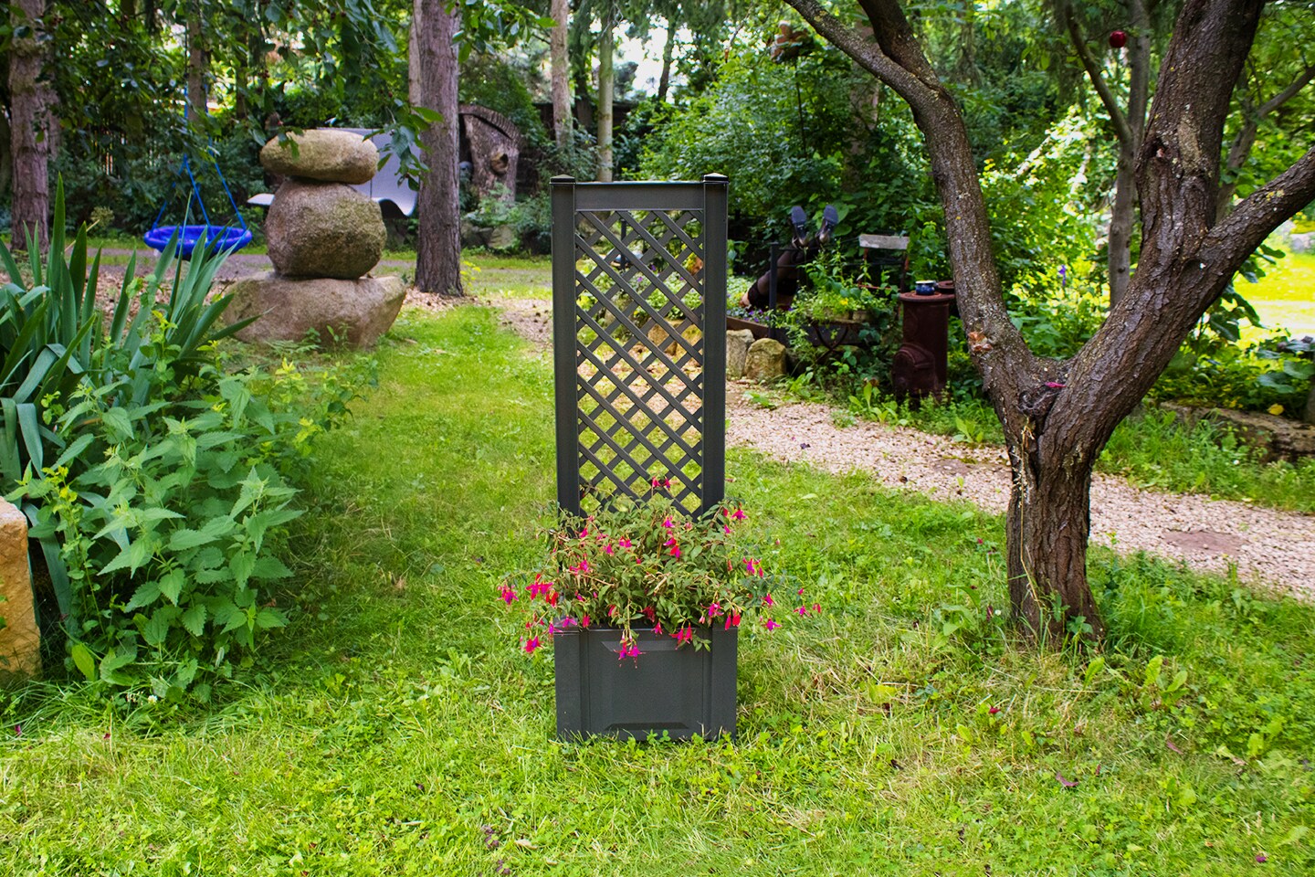 KHW Pflanzkasten klein mit Spalier, anthrazit - Bild 1