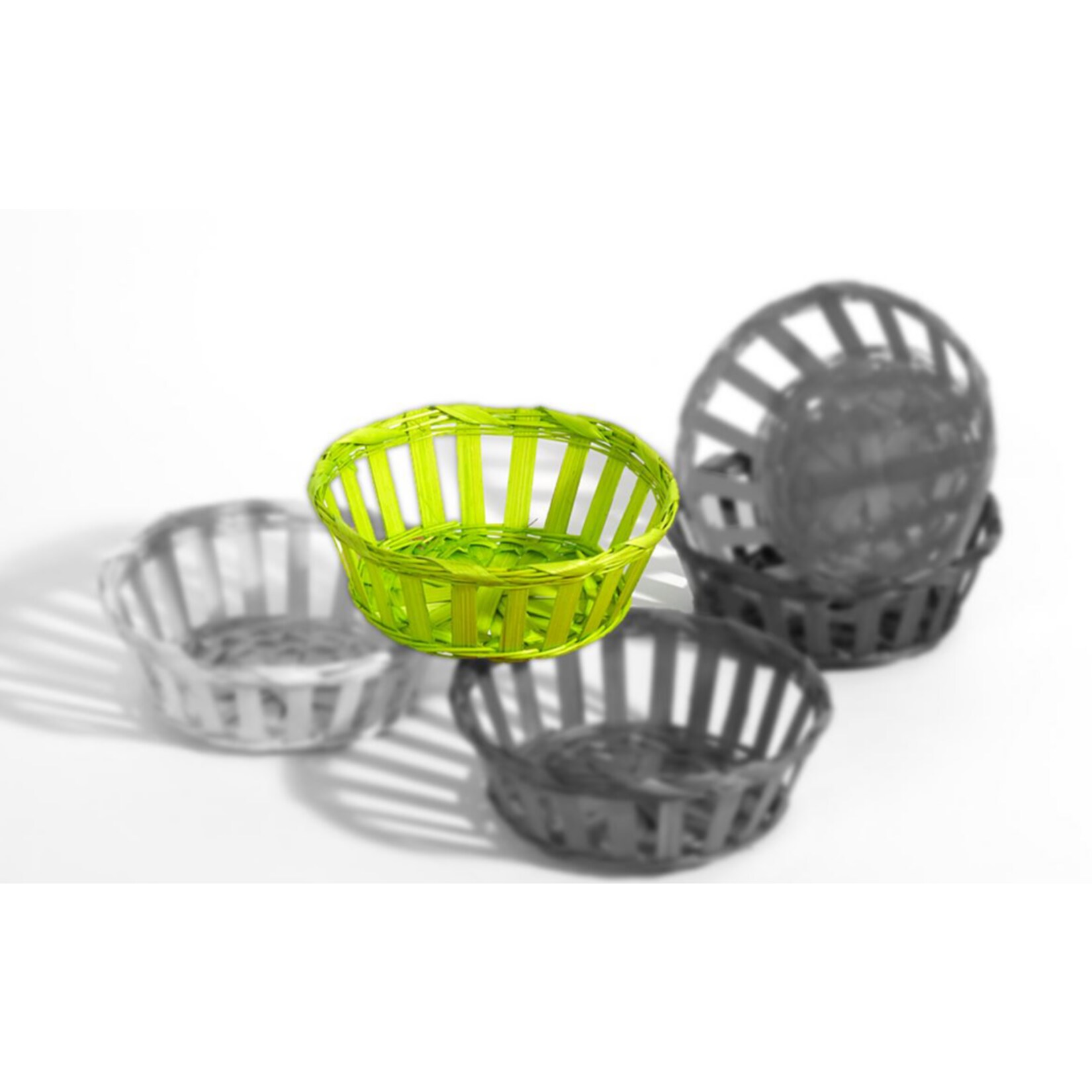 Osterdeko - runder Bambuskorb ca. 13,5 x 5 cm - Bild 1