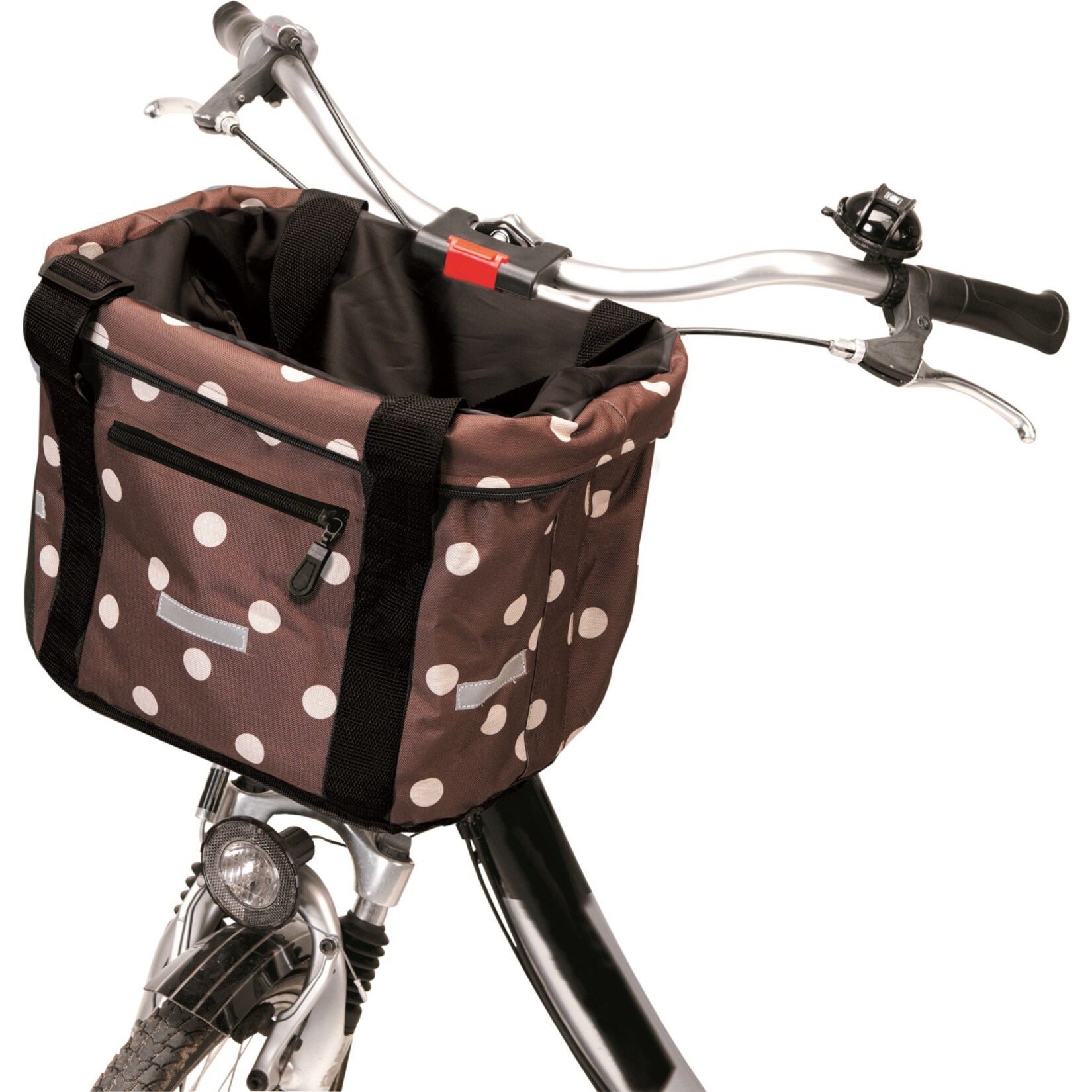 Faltbarer Fahrradkorb Braun mit Punkten - Bild 1