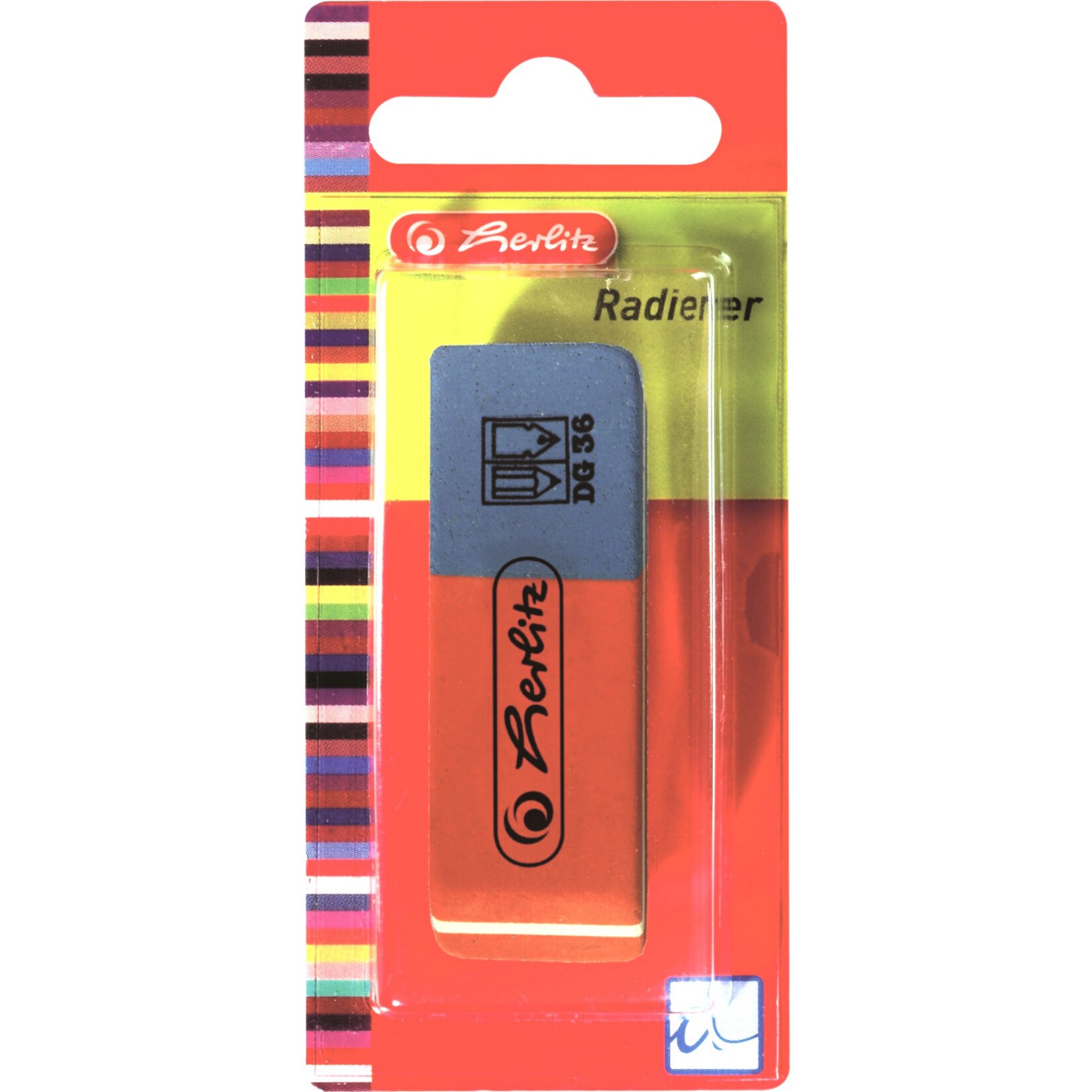 Schulmaterialien - Radierer rot/blau - Bild 1