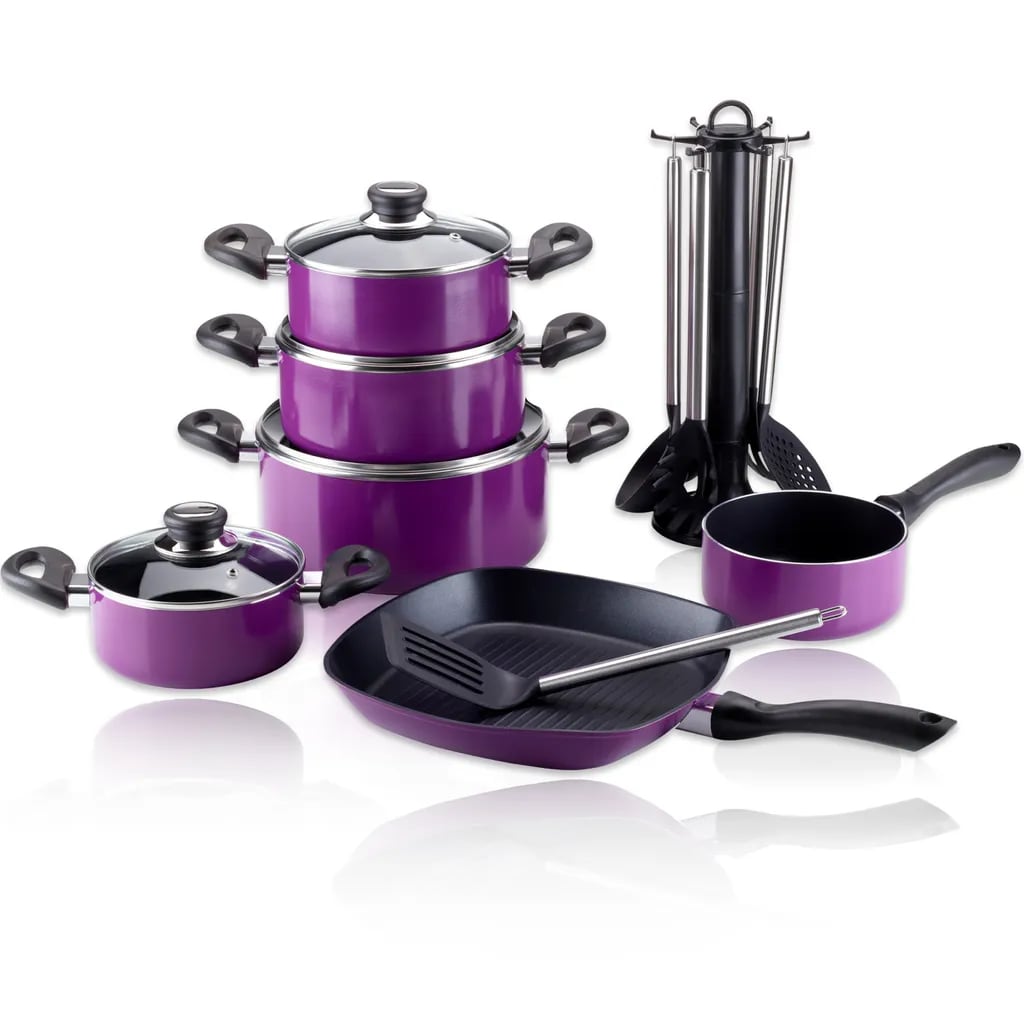 Aluguss-Topfset 17tlg. lila - Bild 1