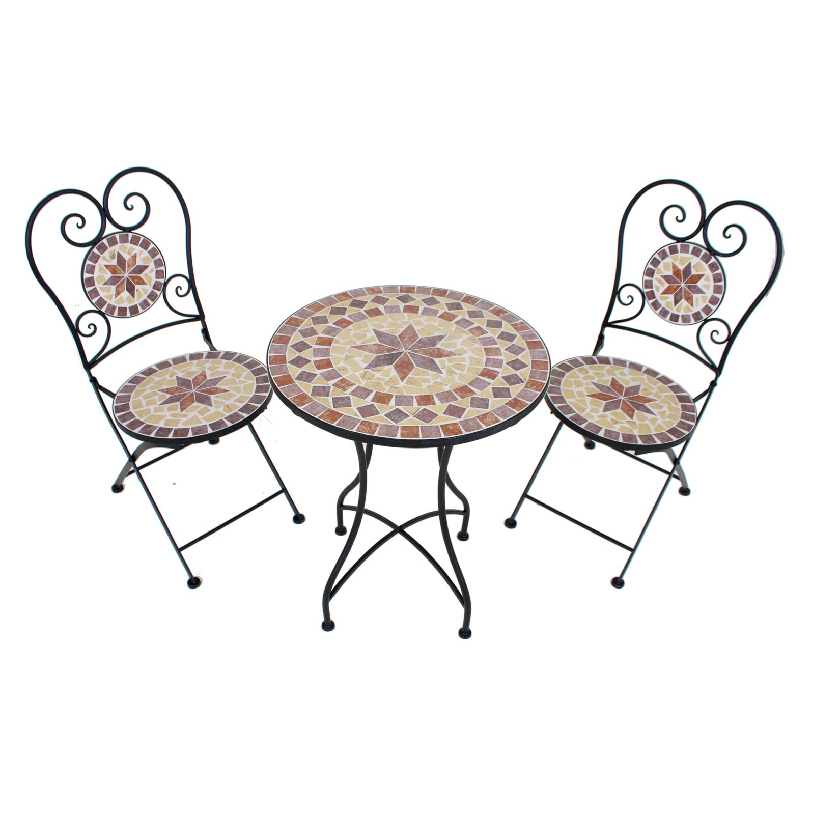 Balkonset 3tlg. Mosaik AMARILLO steinrot,grau,hellgrau - Bild 1