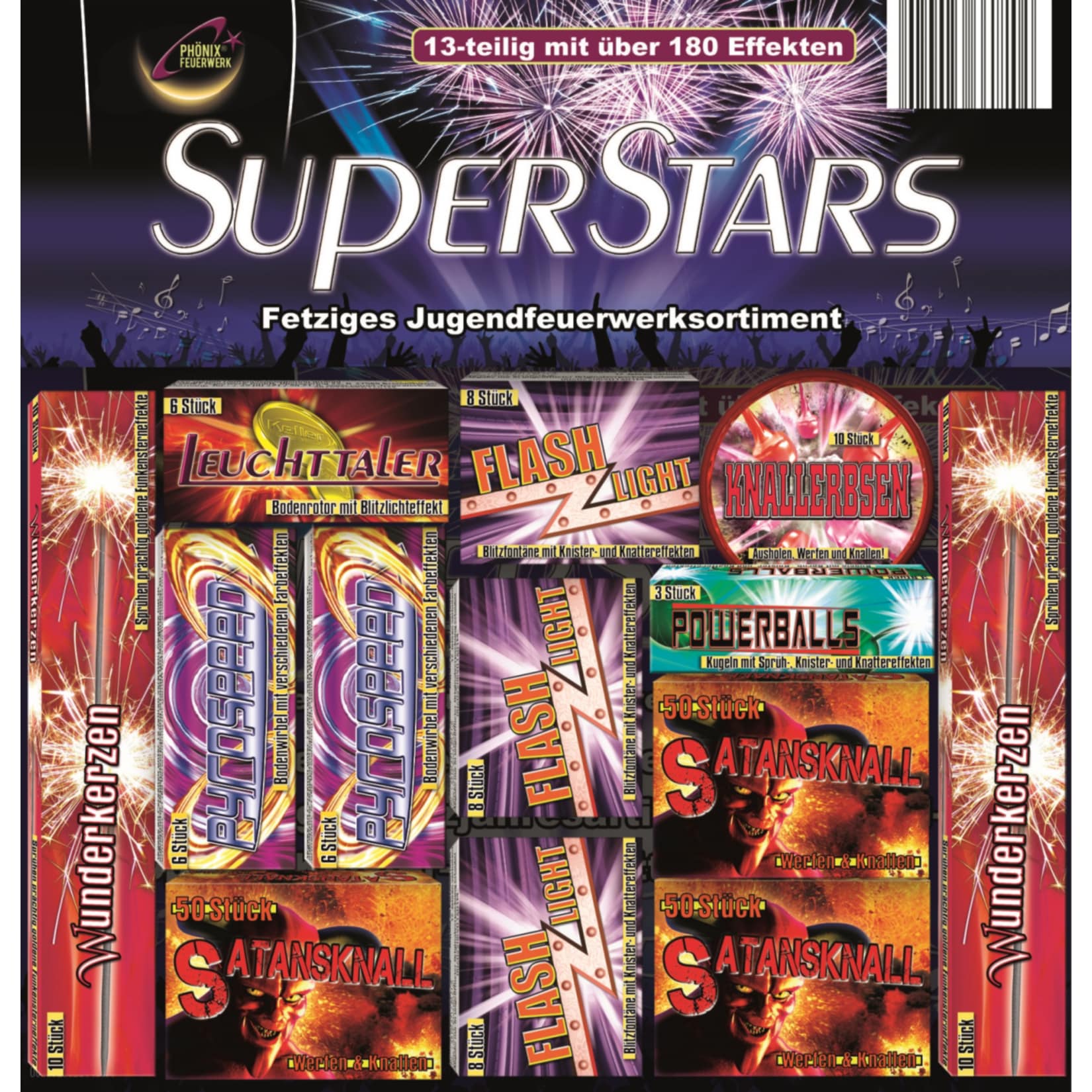 Jugend- Feuerwerk - Superstars 13-teilig - Bild 1