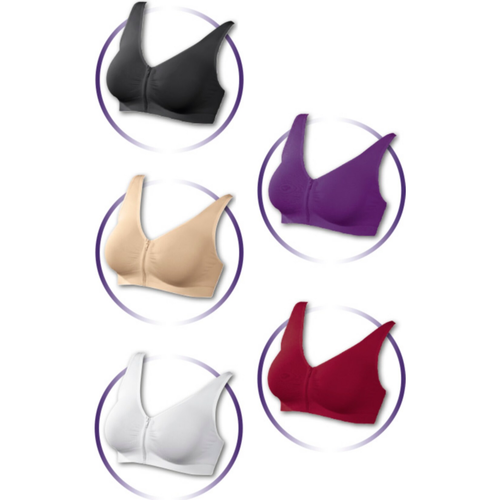 SLIMmaxx Traum-BH mit Rei&szlig;verschluss 5er-Set versch. Gr&ouml;&szlig;en - Bild 1