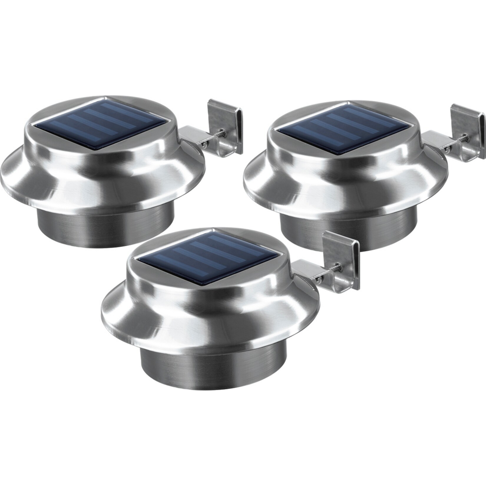 EASYmaxx Solar Dachrinnenleuchten Edelstahl 3er-Set - Bild 1