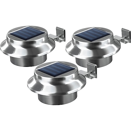 EASYmaxx Solar Dachrinnenleuchten Edelstahl 3er-Set - Bild 1