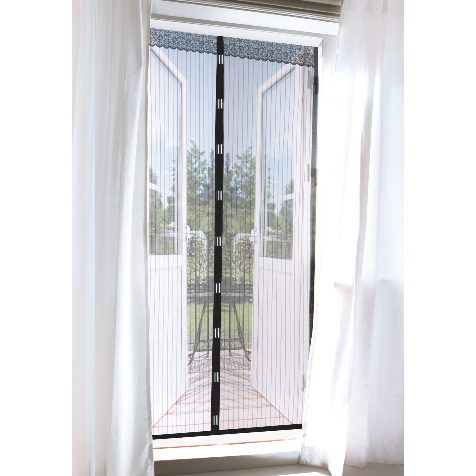 EASYmaxx Moskitonetz Magic Klick mit Magnetverschlu&szlig; - schwarz 90 x 210 cm - Bild 1