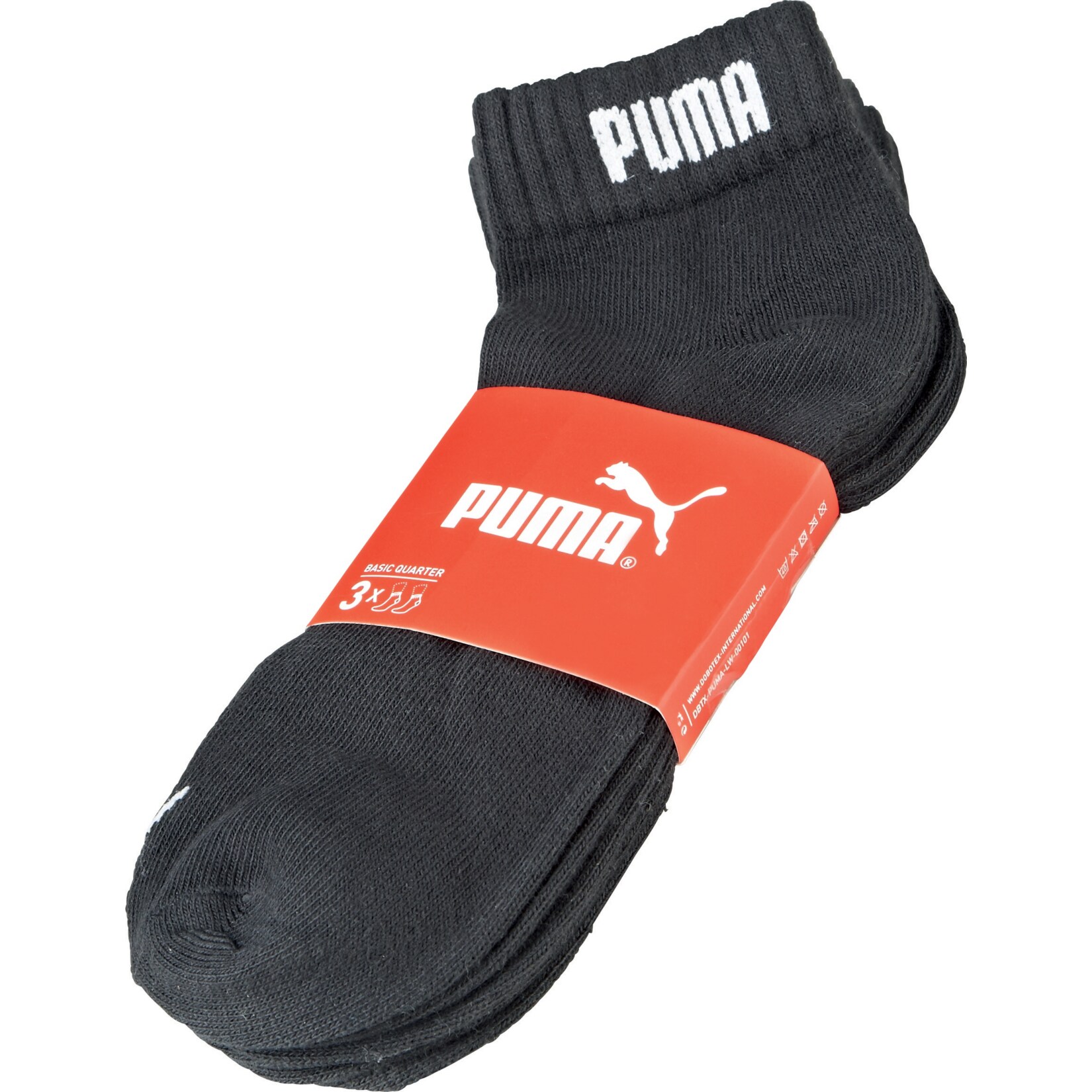 Puma Socken, 3er Pack - Quarter - schwarz, Gr. 39/42 - versch. Farben, Gr&ouml;&szlig;en & L&auml;ngen - Bild 1