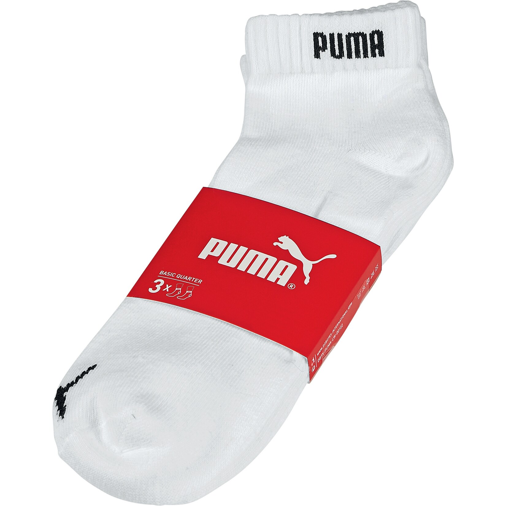 Puma Socken, 3er Pack - Quarter - wei&szlig;, Gr. 43-46 - versch. Farben, Gr&ouml;&szlig;en & L&auml;ngen - Bild 1