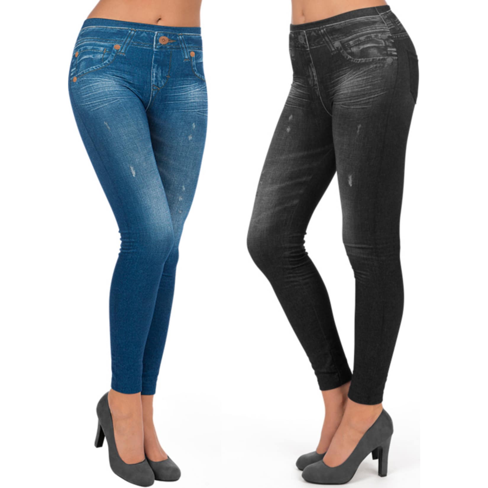 SLIMmaxx Jeans-Leggings 2er-Set schwarz/blau versch. Gr&ouml;&szlig;en - Bild 1