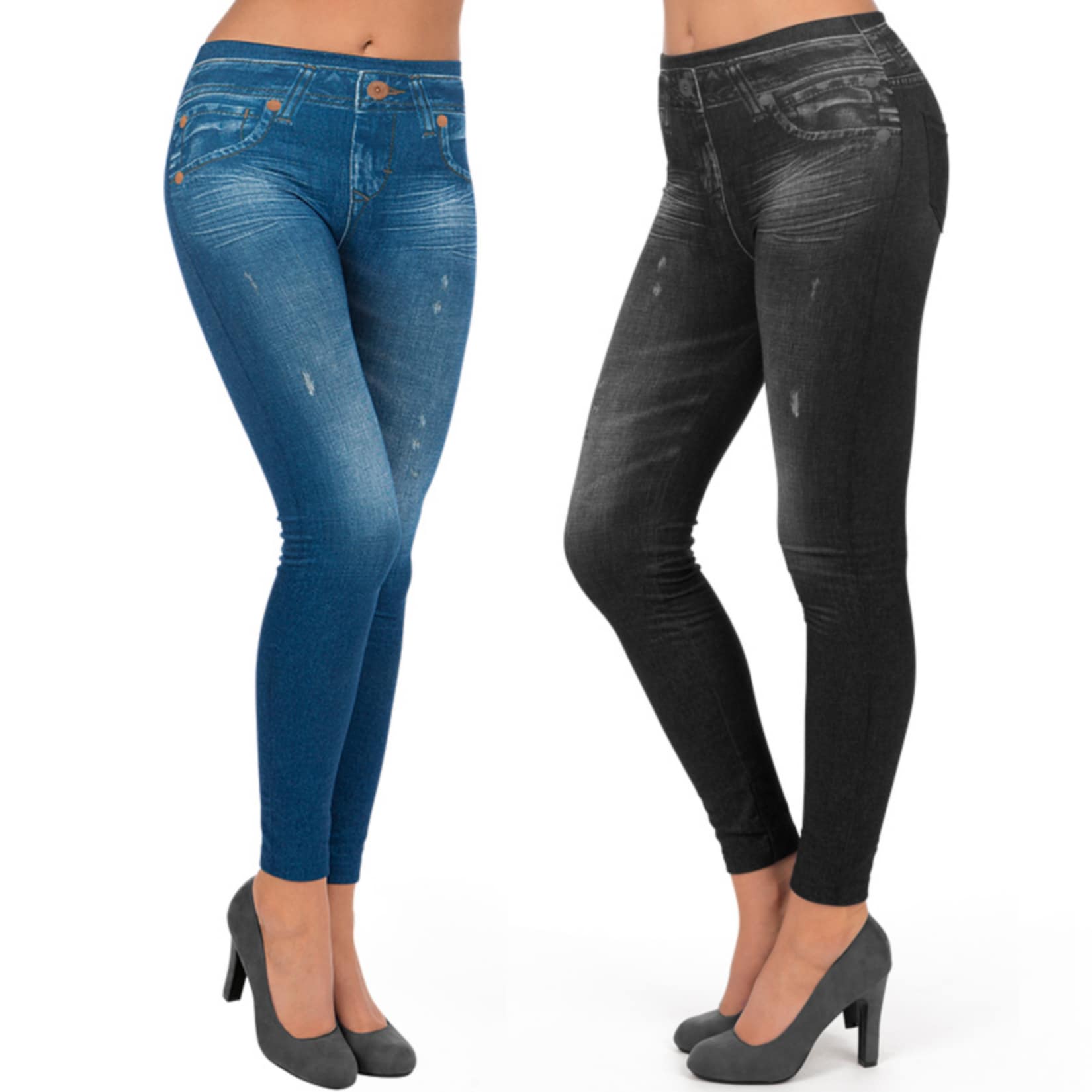 SLIMmaxx Jeans-Leggings 2er-Set schwarz/blau versch. Gr&ouml;&szlig;en - Bild 1