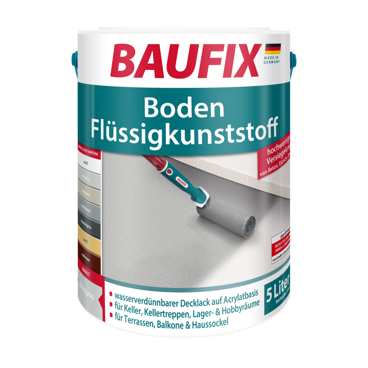 BAUFIX Boden-Flüssigkunststoff lichtgrau 5 L | 04014505044793