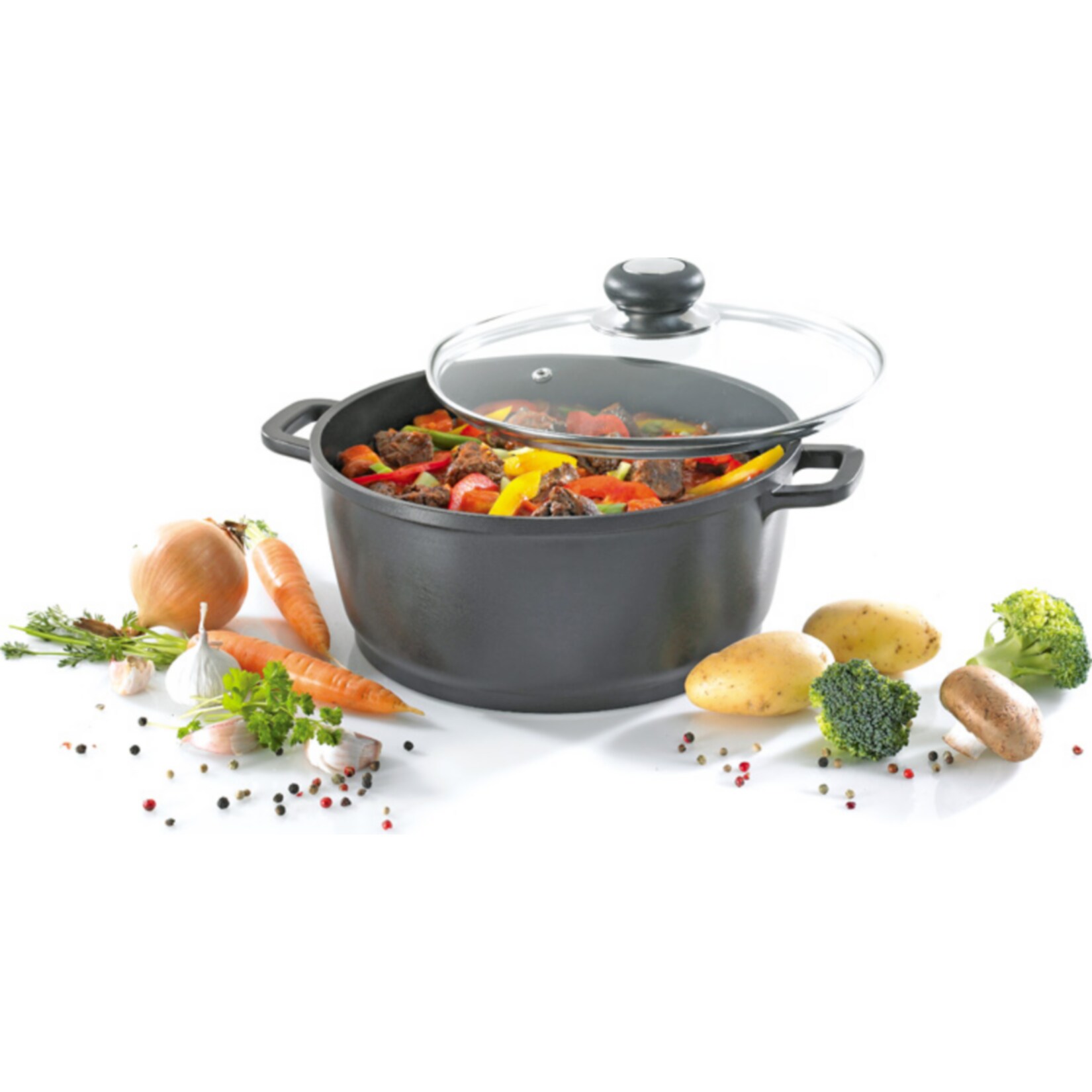 Fleischtopf mit Glasdeckel 24 cm Delta - Bild 1