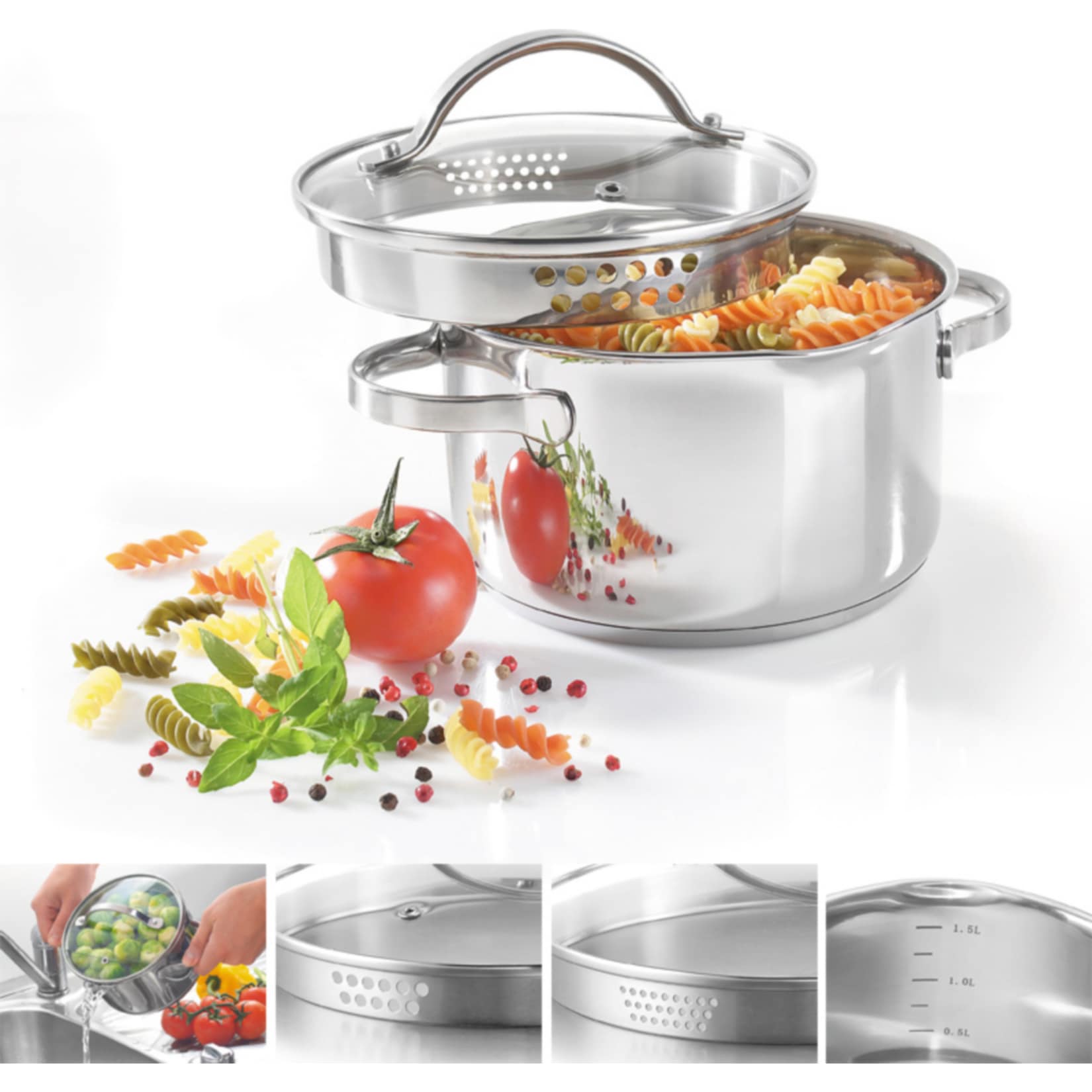 Fleischtopf 24 cm mit Ausguss Edelstahl - Bild 1