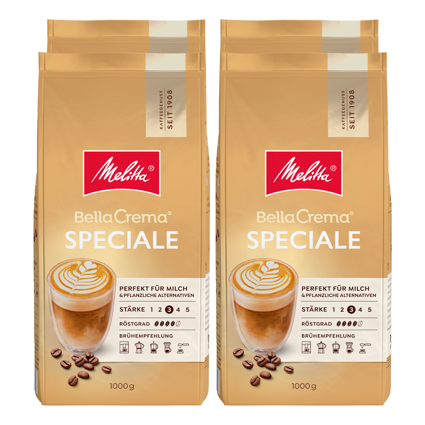 Melitta Bella Crema Speciale 1 kg, 4er Pack - Bild 1