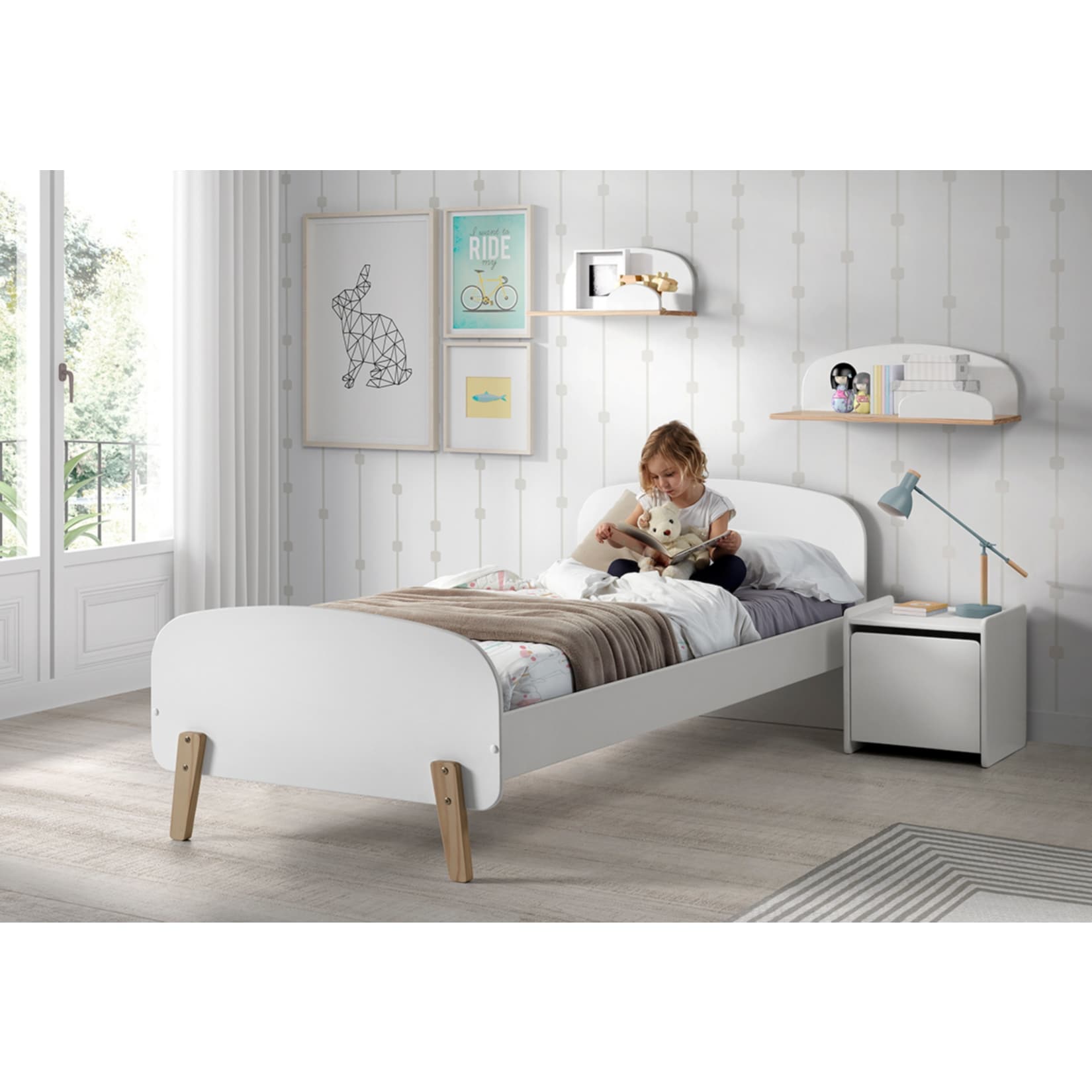 Vipack Einzelbett Kiddy 90x200 cm - Wei&szlig; - Bild 1