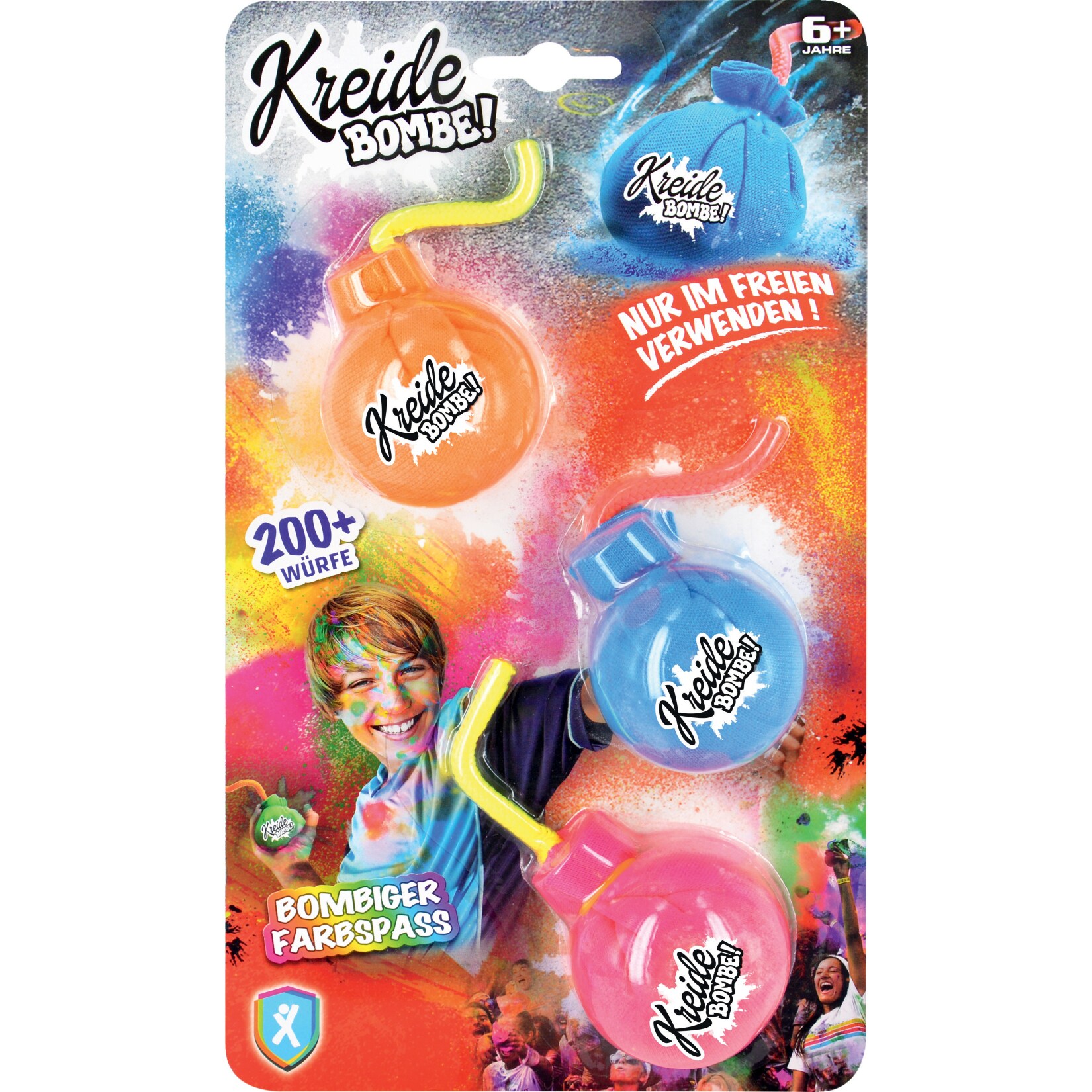 Kreidebomben 3er orange/ blau/ pink - Bild 1