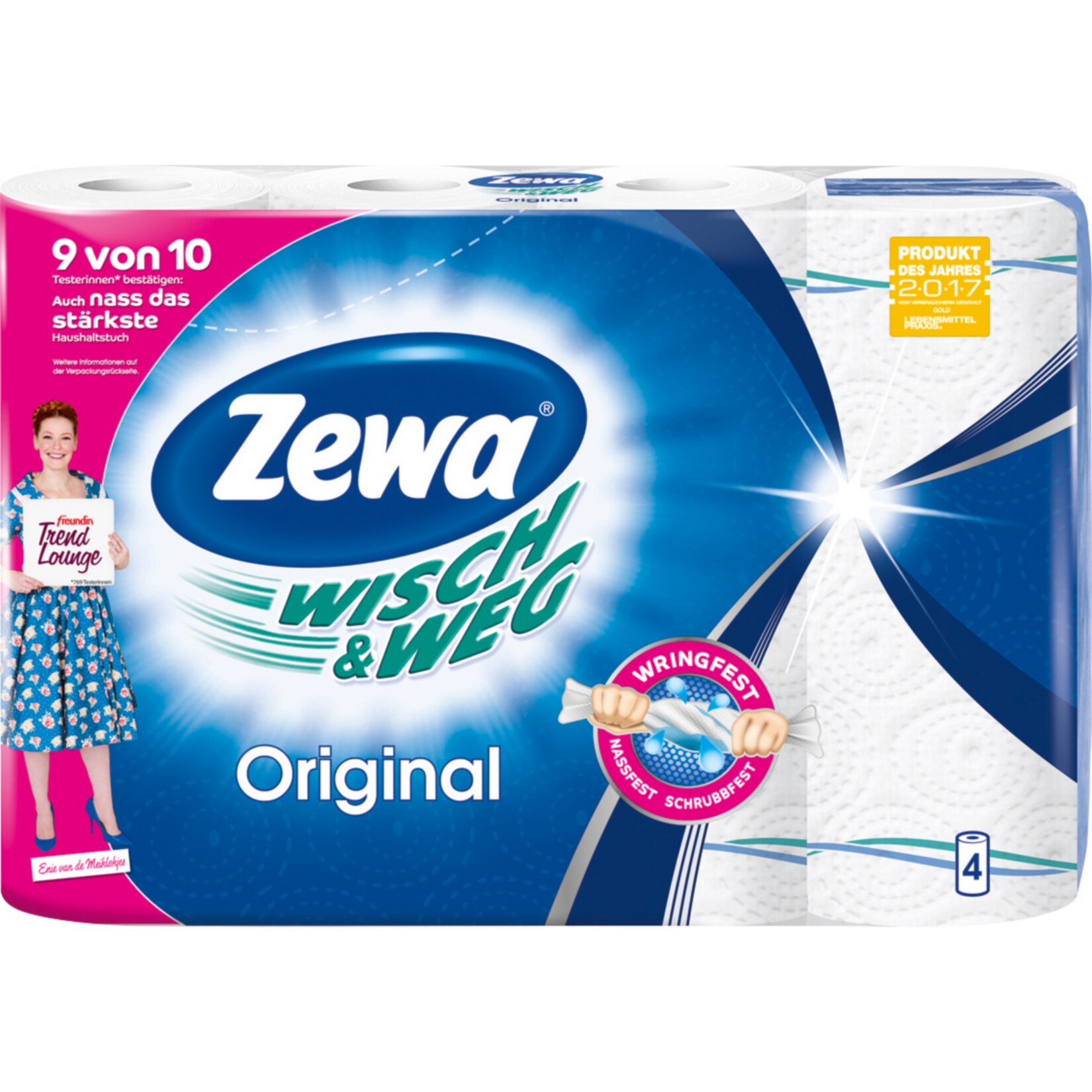 Zewa Wisch und Weg K&uuml;chenrollen Original, 1 x 4 Rollen (4 x 45 Blatt) - Bild 1