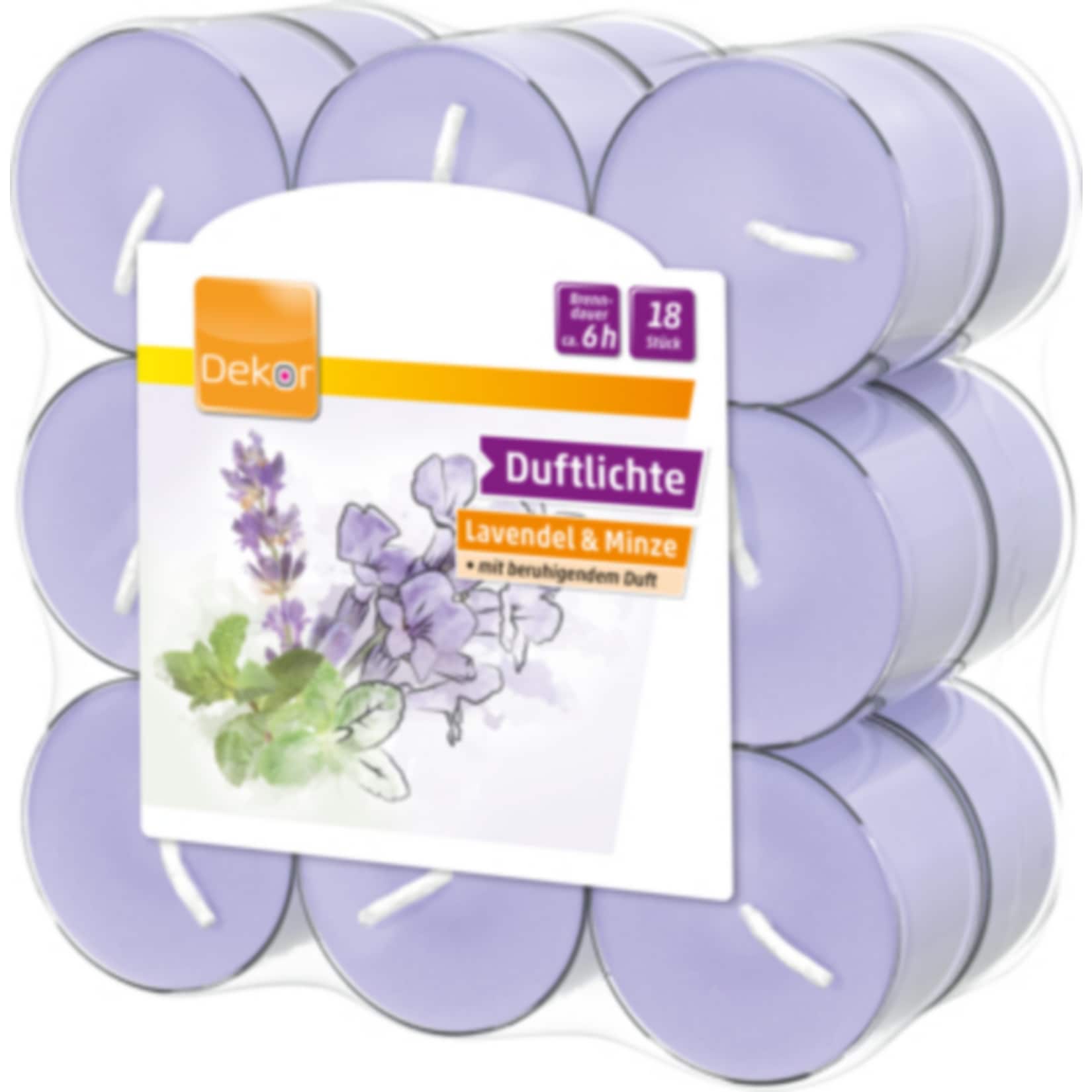Duftteelichte 18er 6h PC Lavendel Minze - Bild 1