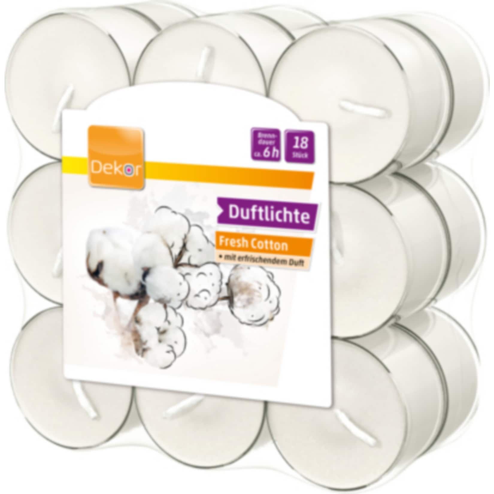 Duftteelichte 18er 6h PC Fresh Cotton - Bild 1