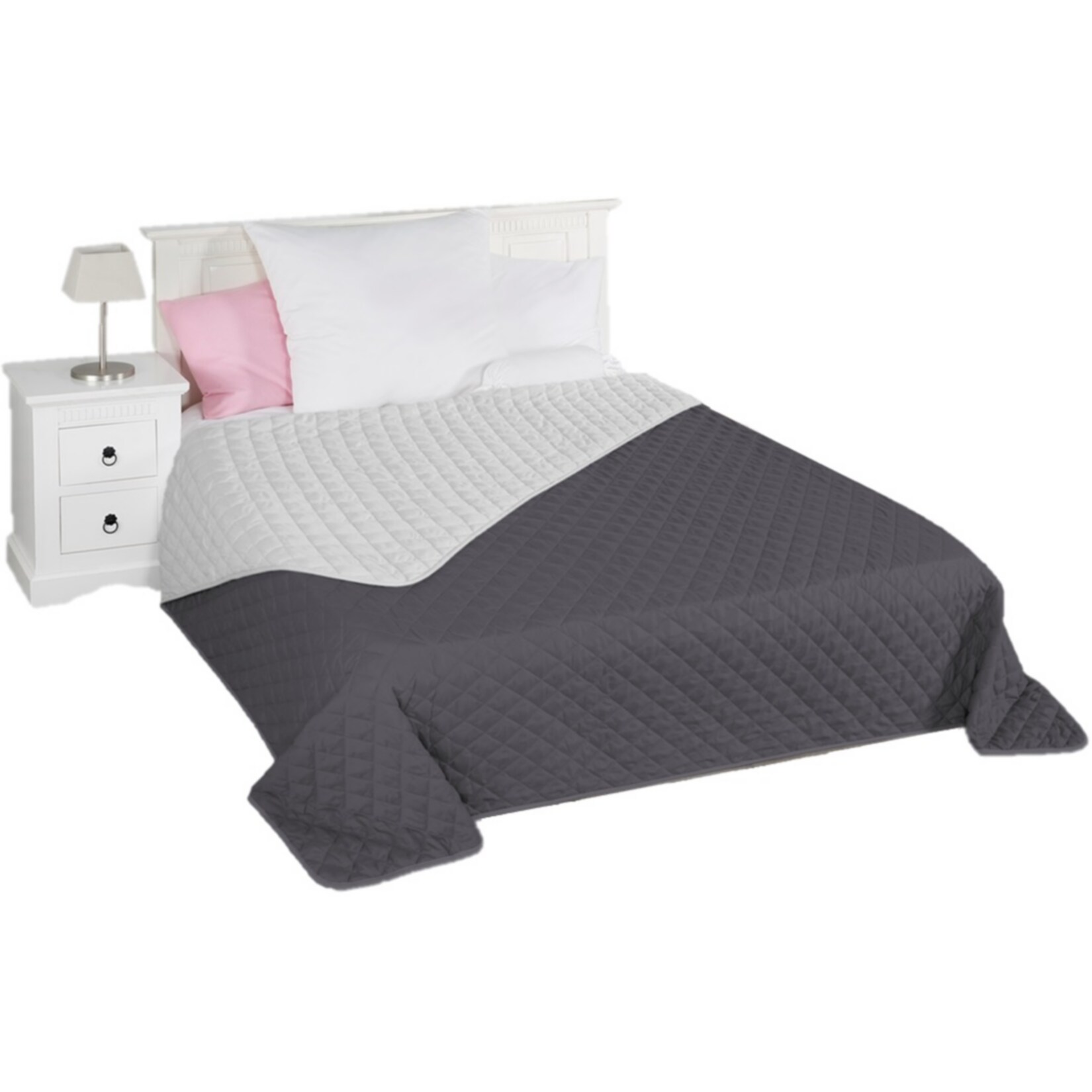 Dekor Wende-Tagesdecke - Grau - Bild 1