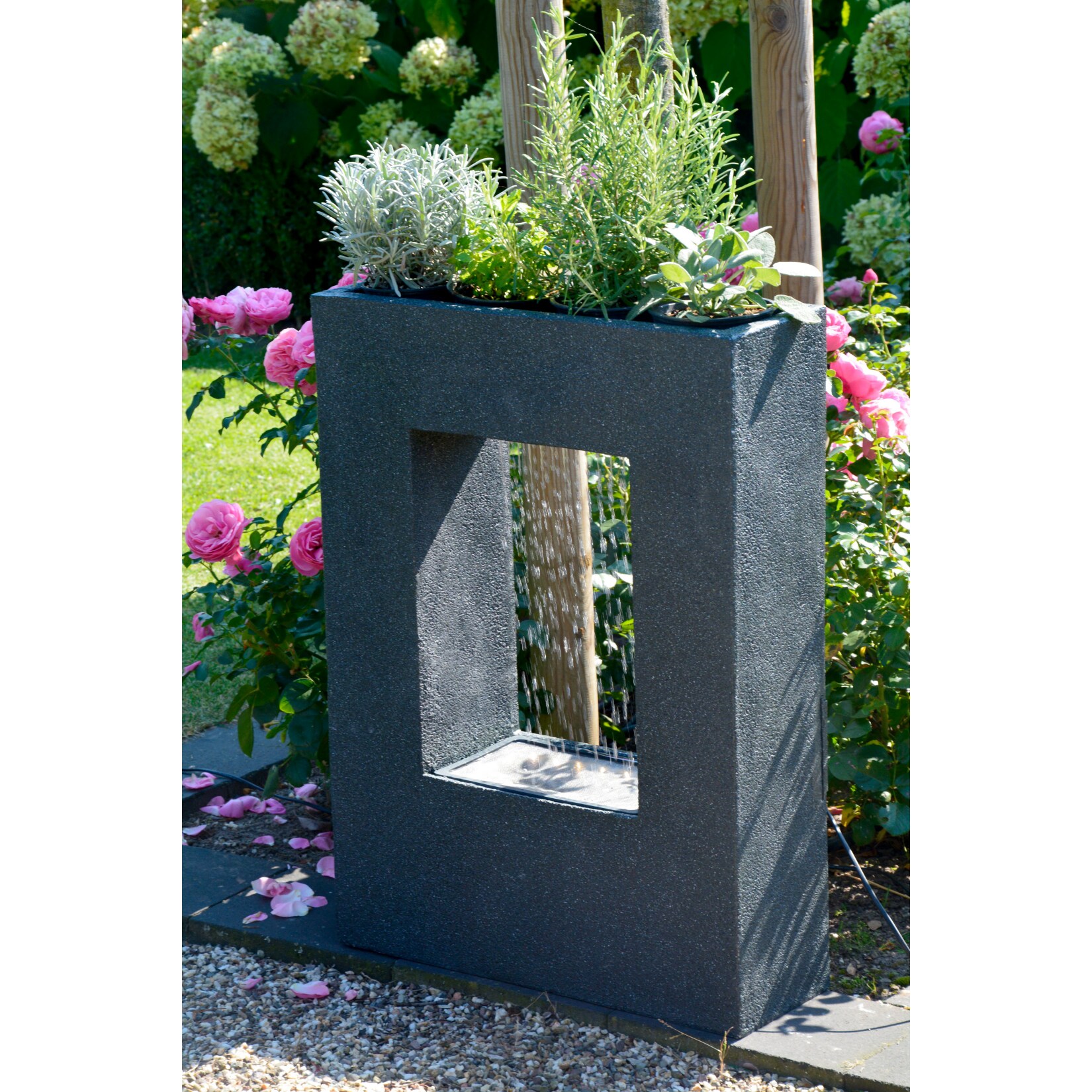 Dobar 96110e Design-Gartenbrunnen mit Pflanzoption | 04055894961100