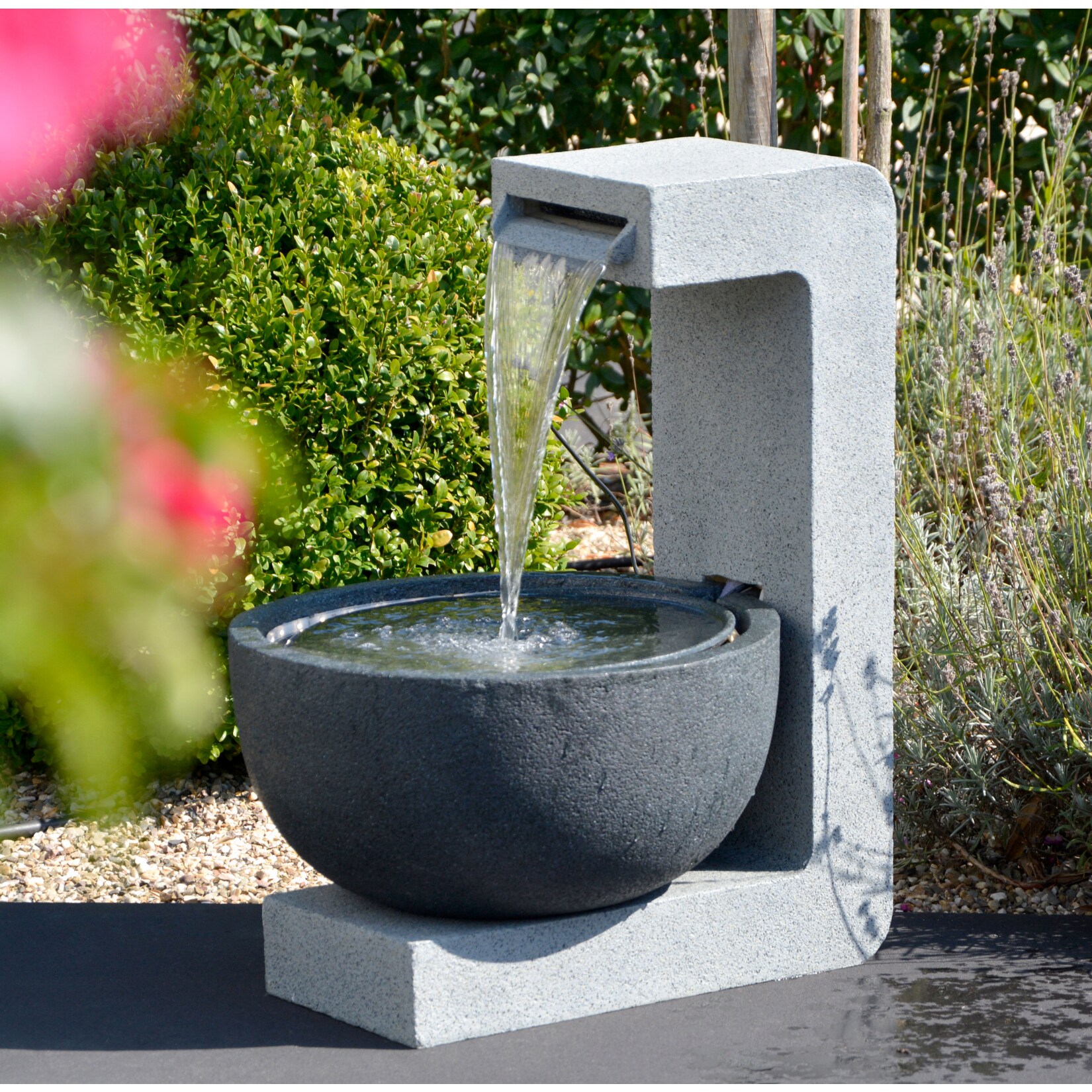 Dobar 96120e Design-Gartenbrunnen mit runder Schale | 04055894961209