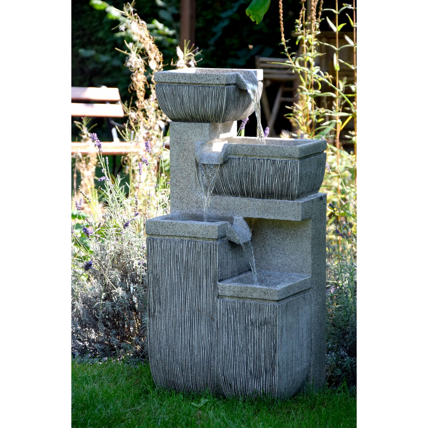Dobar 96130e Design-Gartenbrunnen mit 4 Stufen | 04055894961308