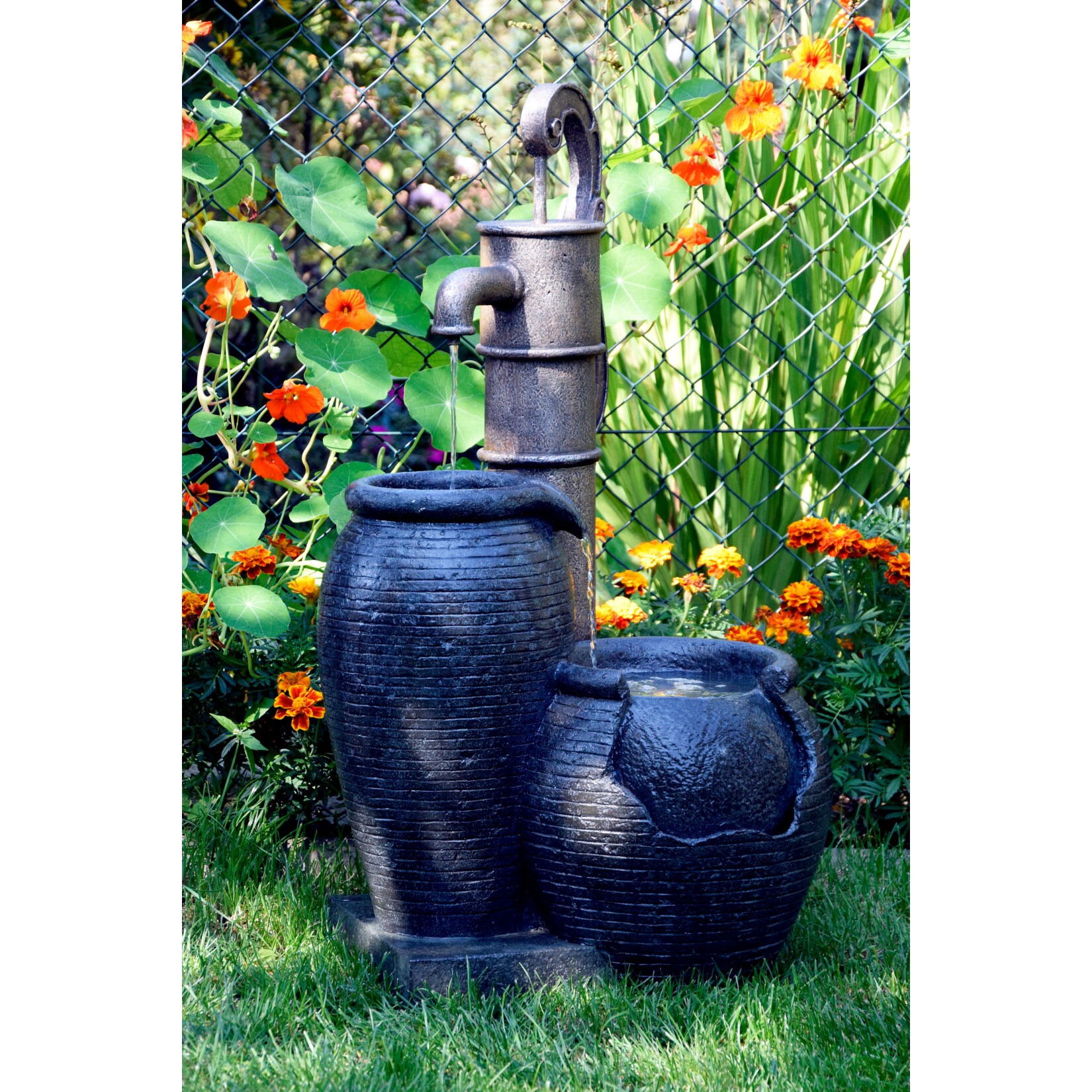 Dobar 96200e Design-Gartenbrunnen mit Handpumpe | 04055894962008