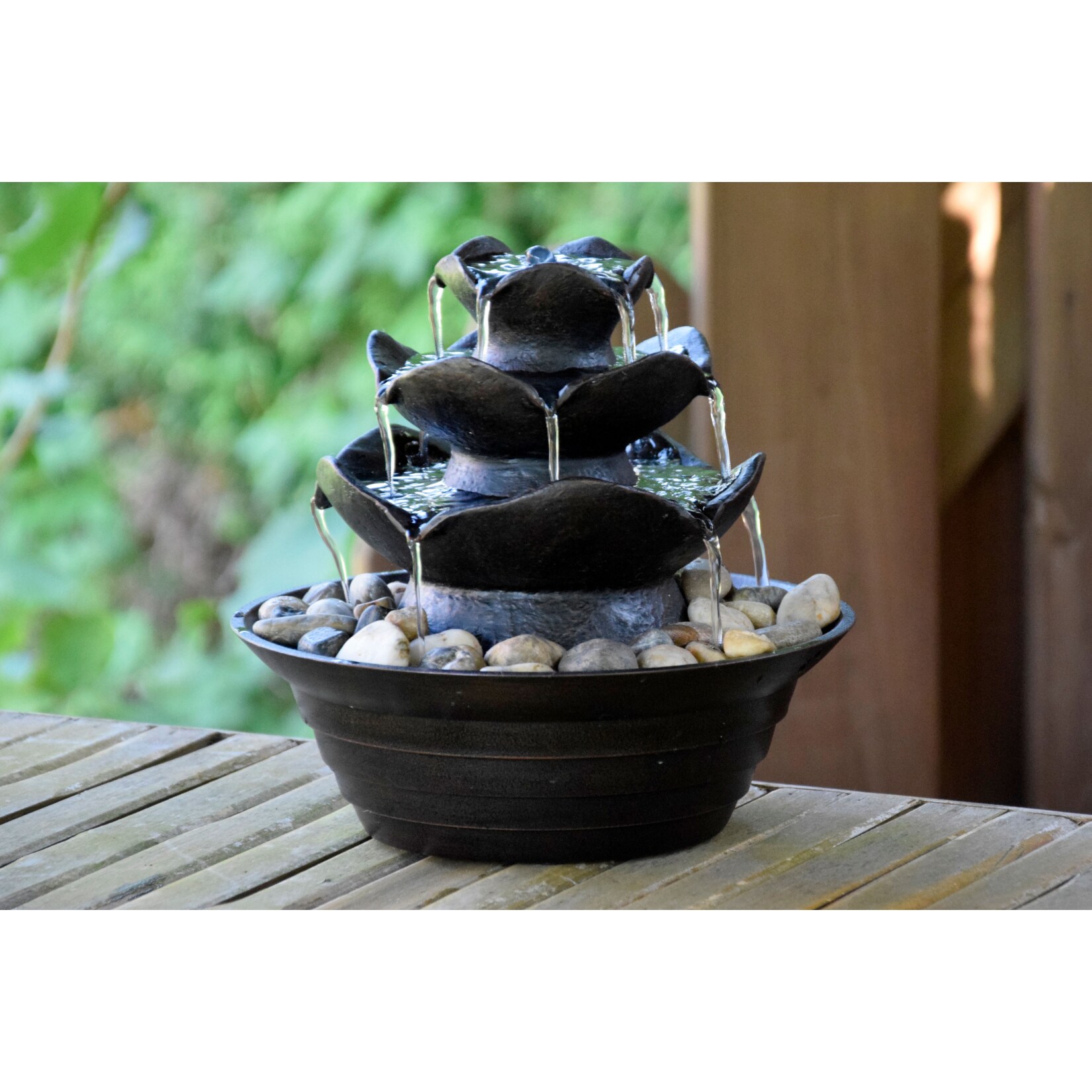 Dobar 96410e Design-Zimmerbrunnen mit 4 Schalen | 04055894964101