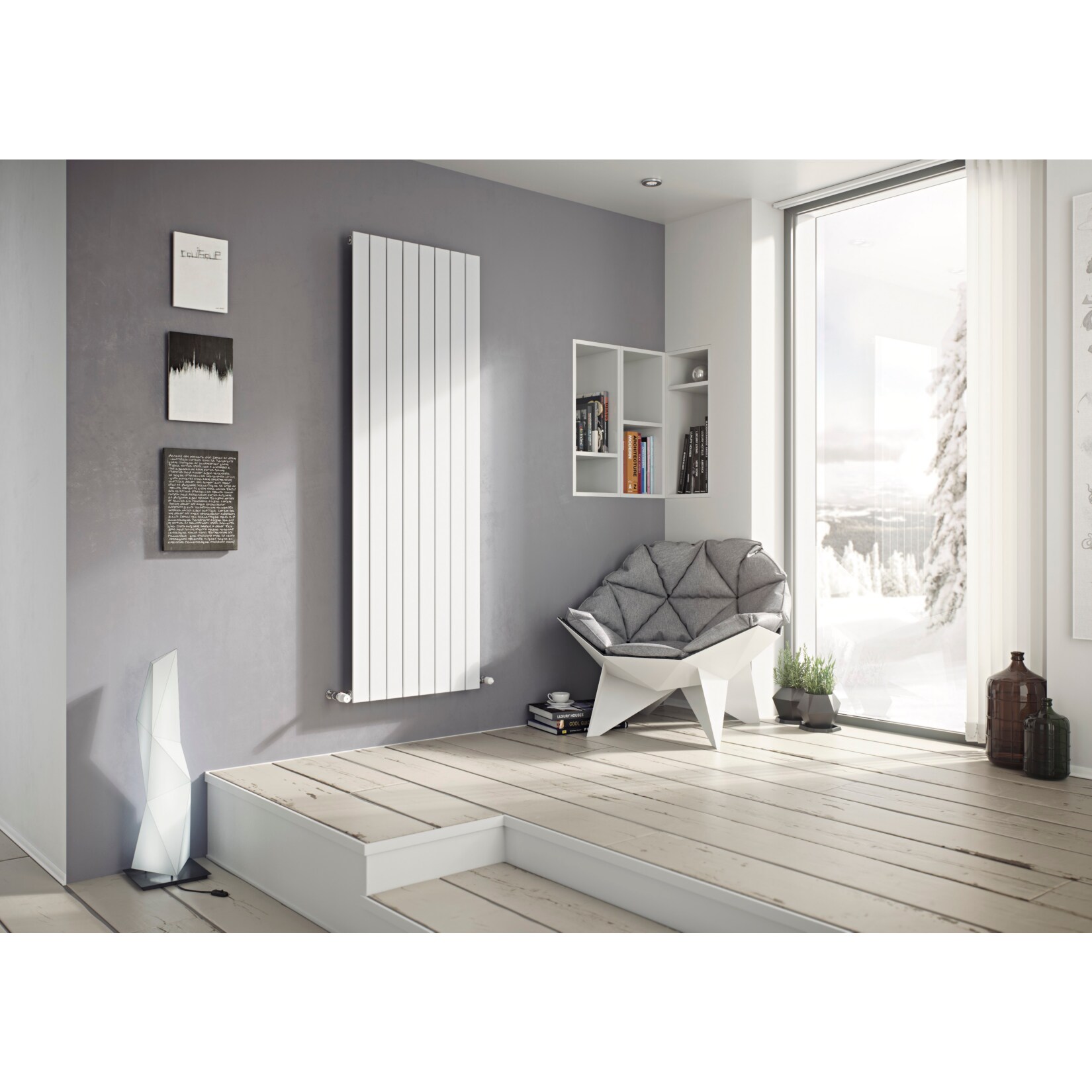 Ximax P1 Vertikale Paneelprofile Designheizkörper B 52 x H 180 x T 6,5 cm weiß