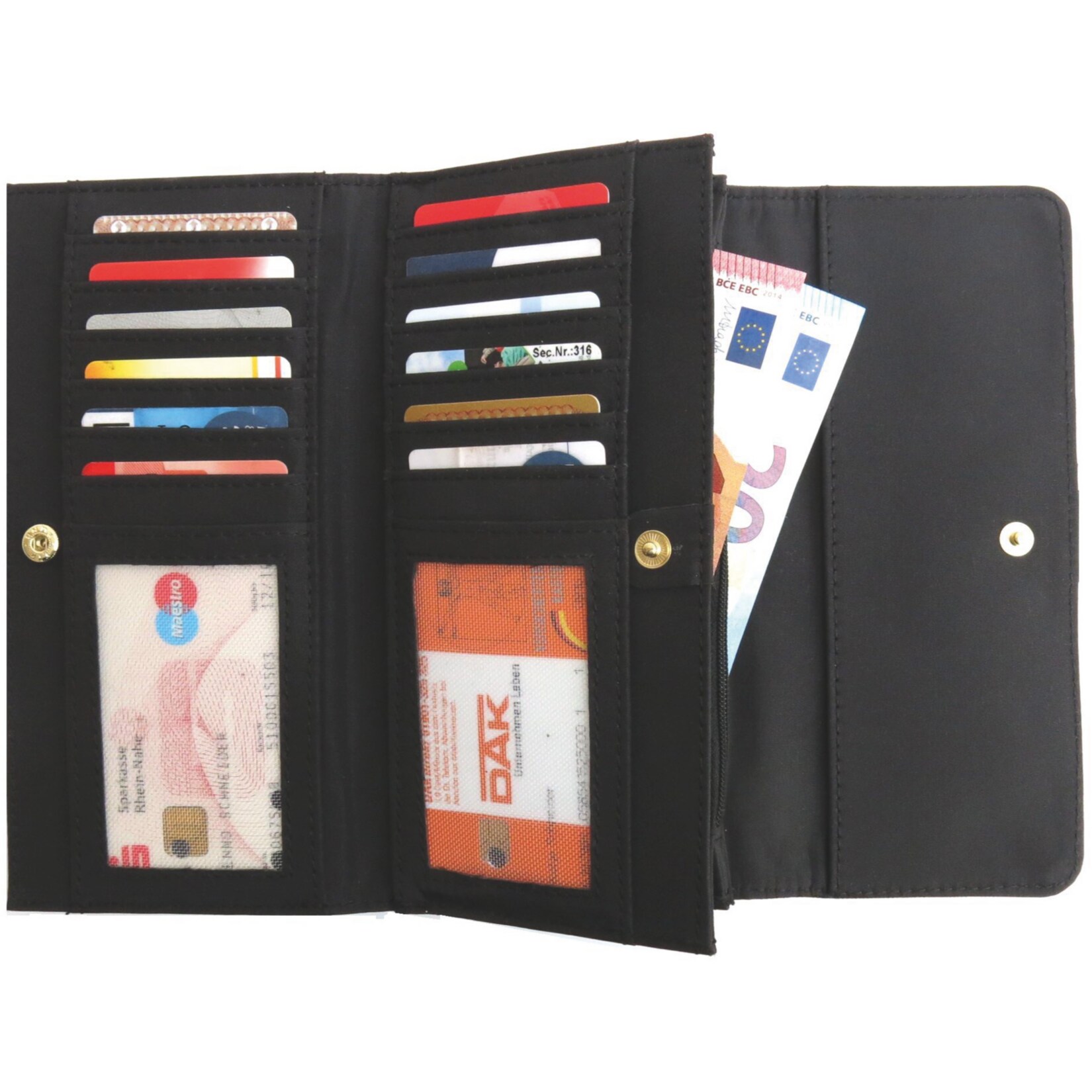 Damen-Geldb&ouml;rse braun genarbt - Bild 1