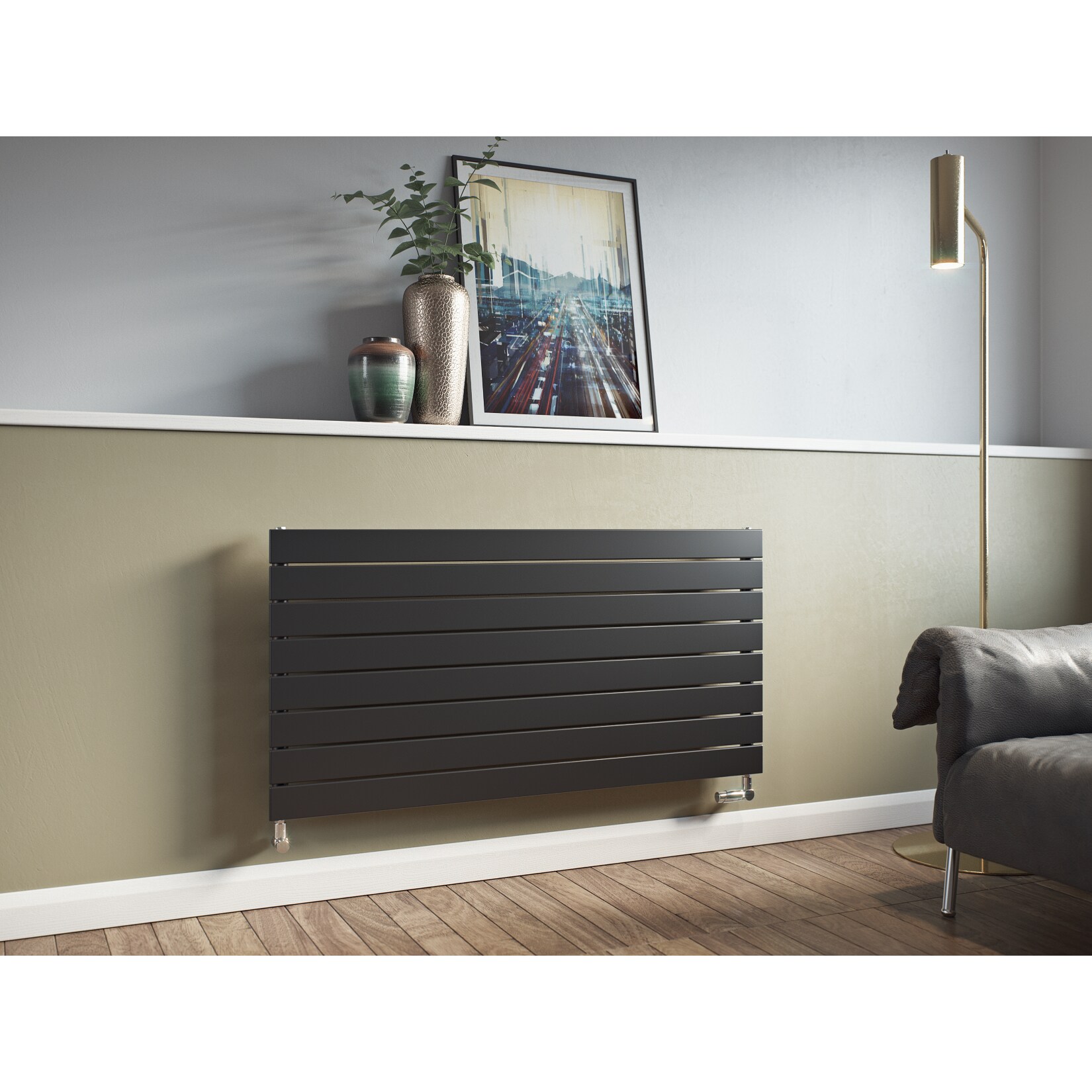 Ximax P1 Horizontale Paneelprofile Designheizkörper B 100 x H 59,5 x T 6,5 cm anthrazit
