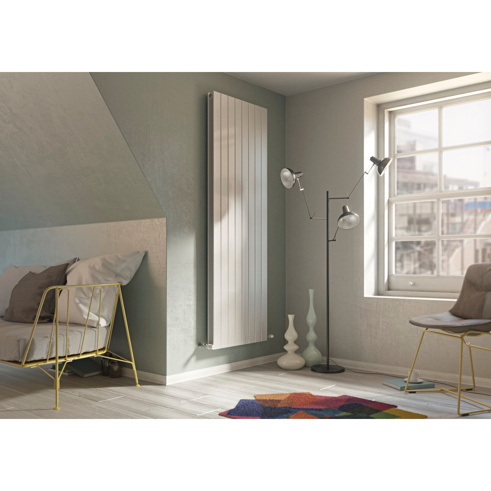 Ximax P1 Duplex Vertikale Paneelprofile Designheizk&ouml;rper B 52 x H 150 x T 7,4 cm wei&szlig; - Bild 1