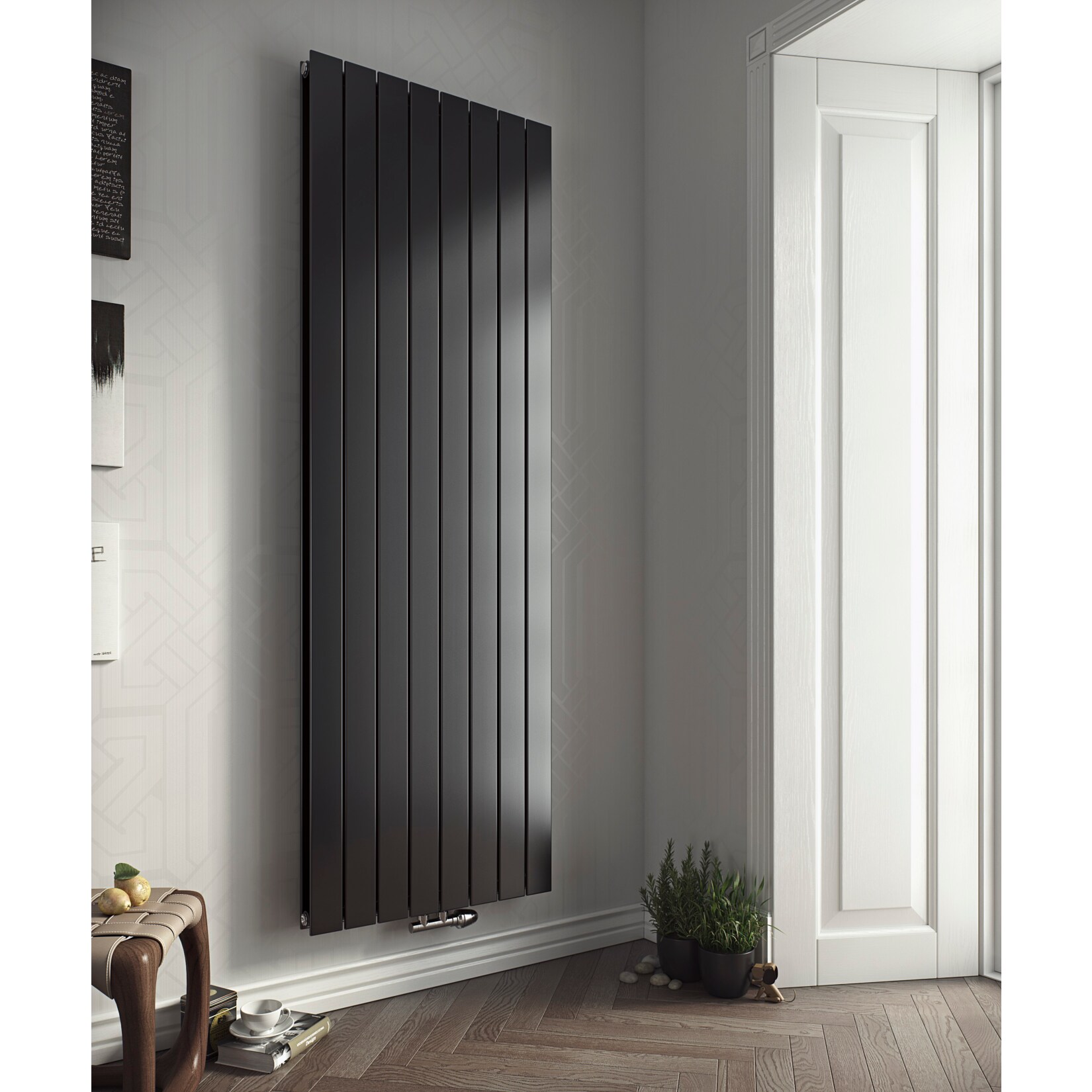 Ximax P1 Duplex Vertikale Paneelprofile Designheizkörper B 44,5 x H 180 x T 7,4 cm anthrazit mit MA